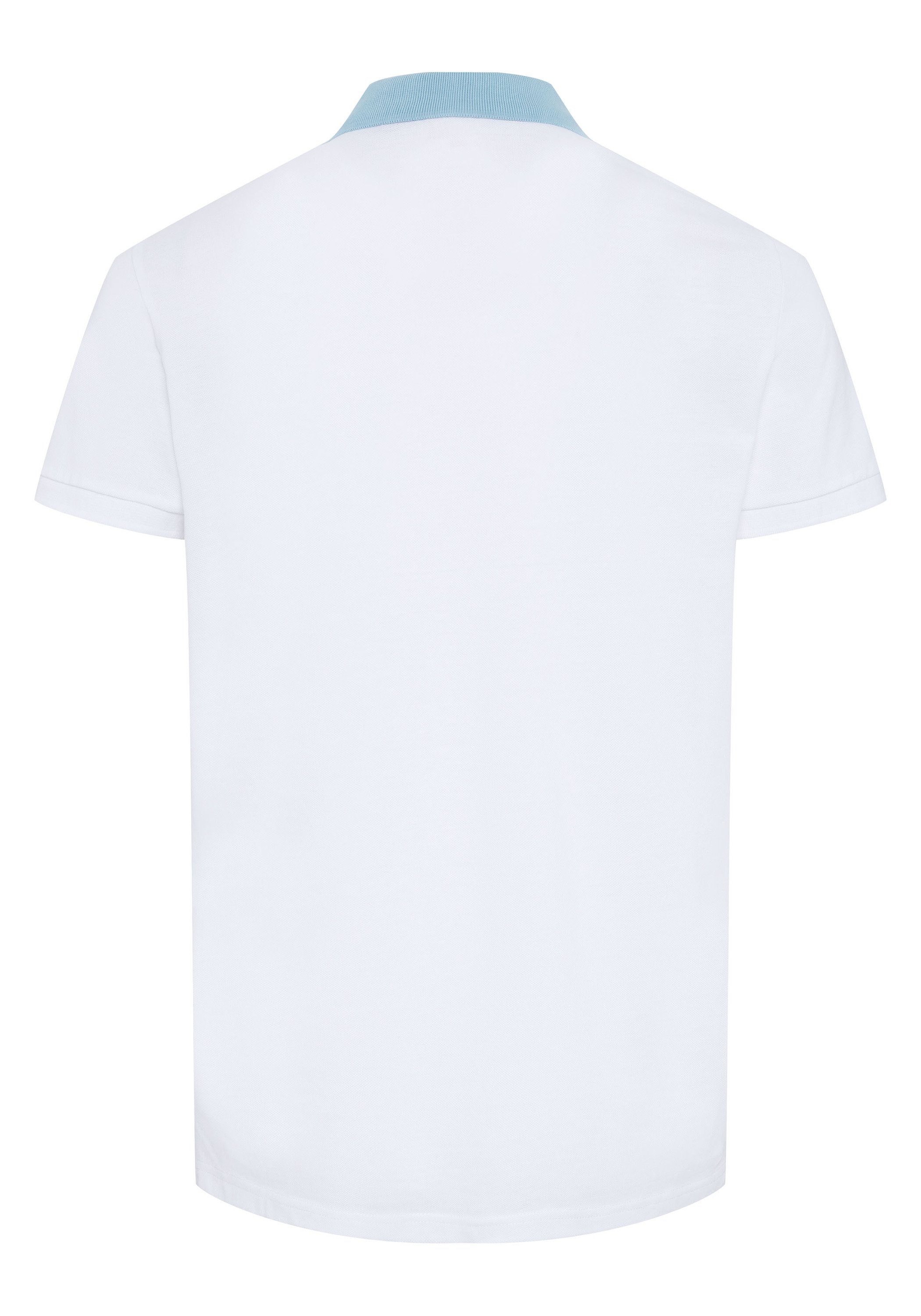 OKLAHOMA PREMIUM DENIM Poloshirt mit 11-0601 Print White Bright grafischem