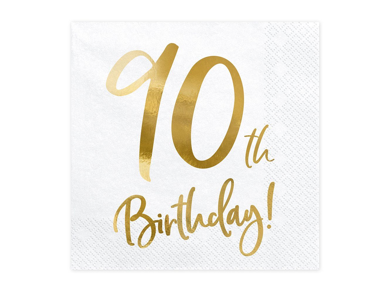 partydeco Papierserviette, Серветки 90.Geburtstag 33x33cm 20 Stück weiß gold