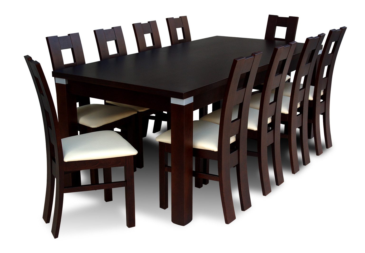 JVmoebel Essgruppe Holztisch mit bequemen Stühlen in Beige für das Esszimmer, (11-tlg), Made in Europe