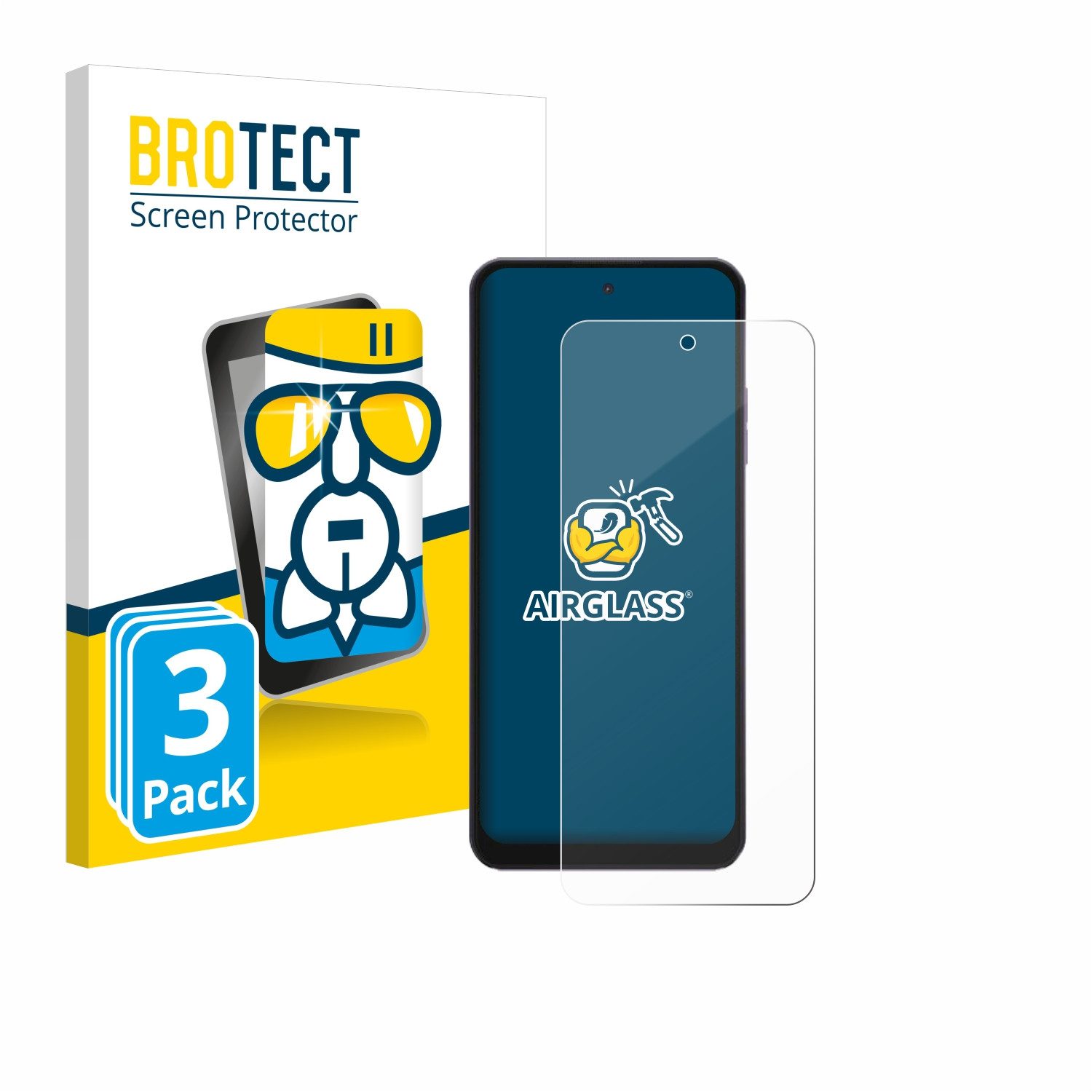 BROTECT Displayschutzglas Folie für Hotwav Note 13 Max, 3 Stück, Schutzfolie Glas Panzer Display Schutz klar