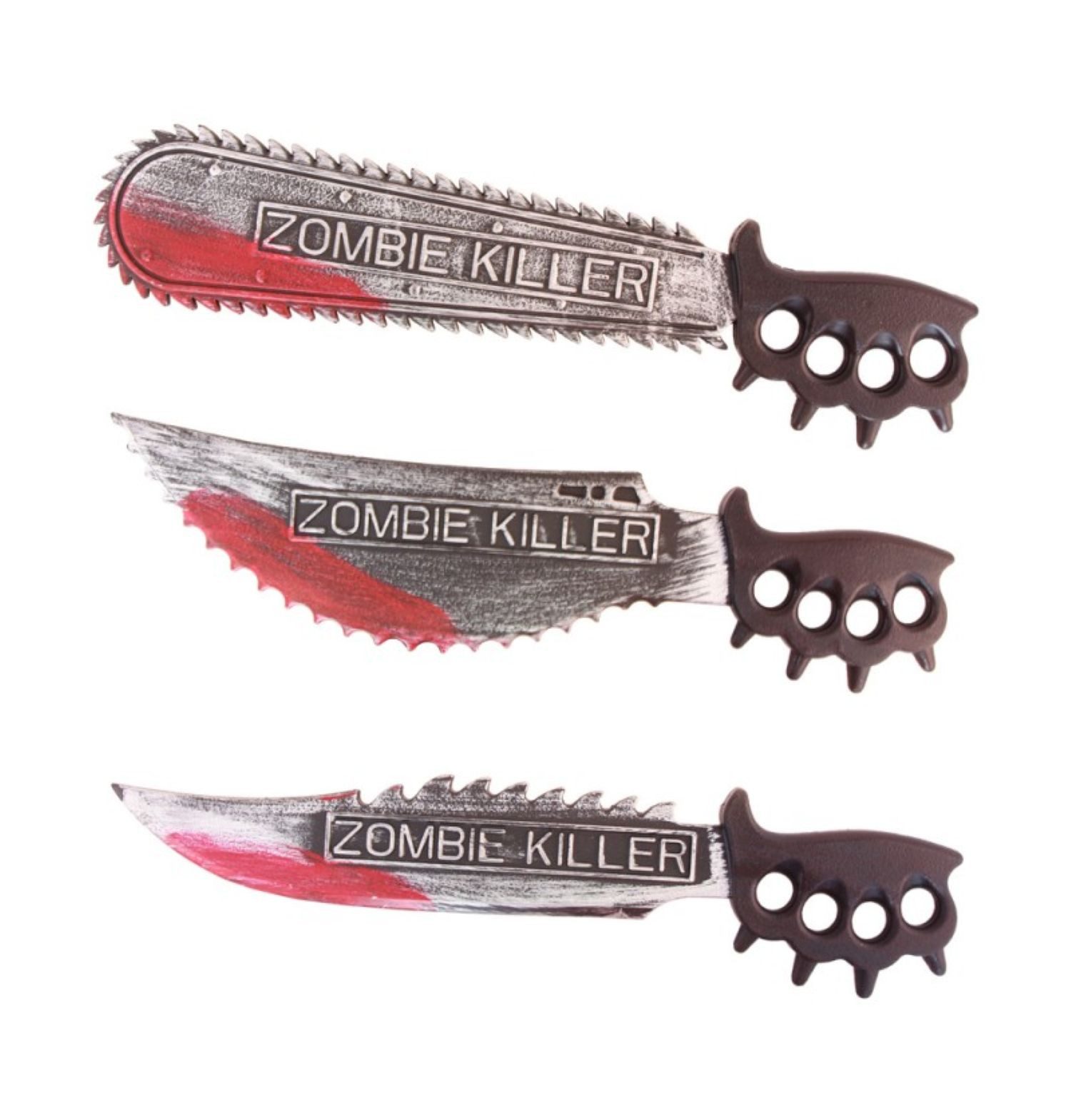 CHAKS Dekoobjekt Blutige Kunststoff Säge 'Zombie Killer' 50cm, Sor