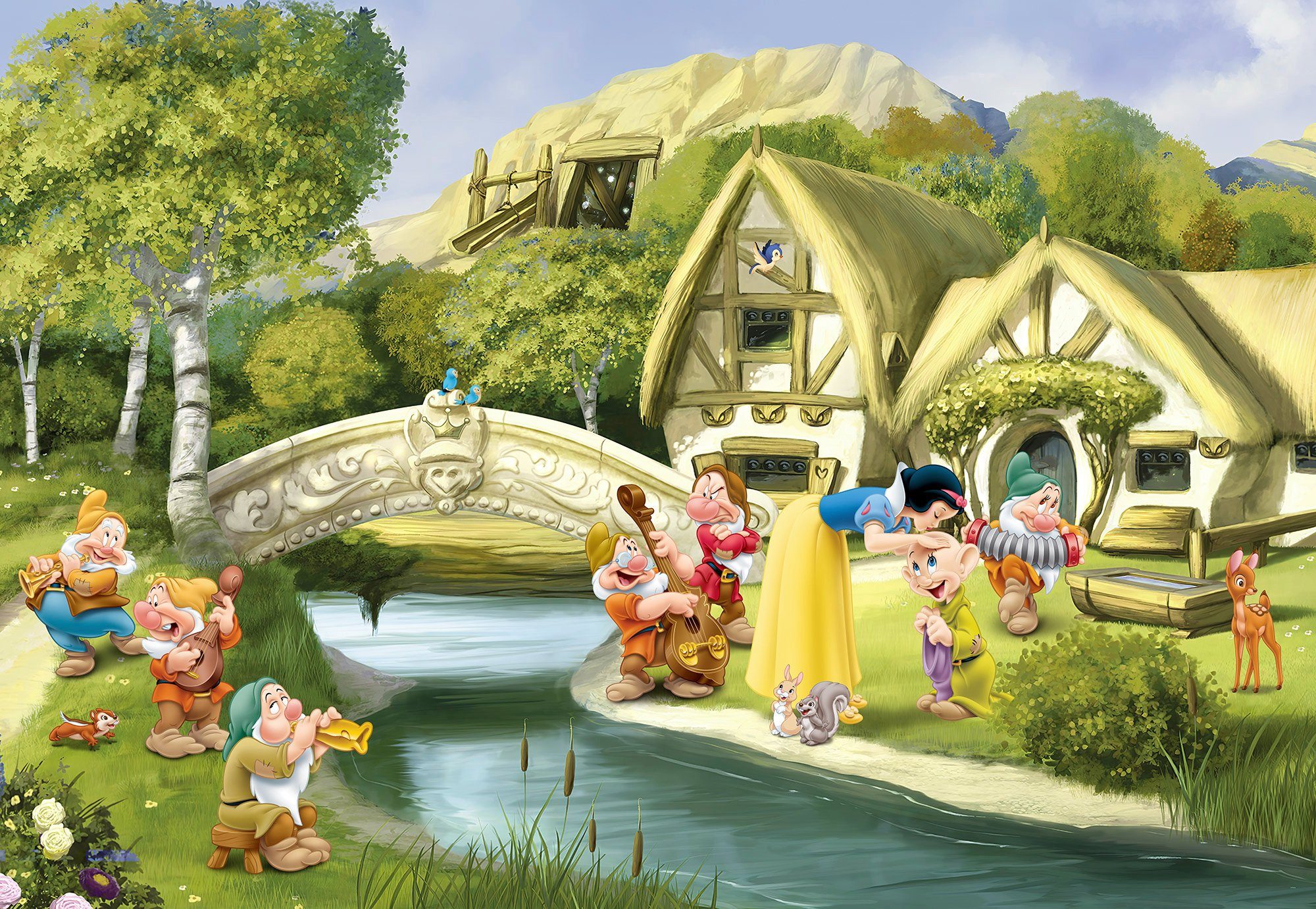 Komar Fototapete Snow White - Größe 368 x 254 cm, glatt, bedruckt, Kinderzimmer