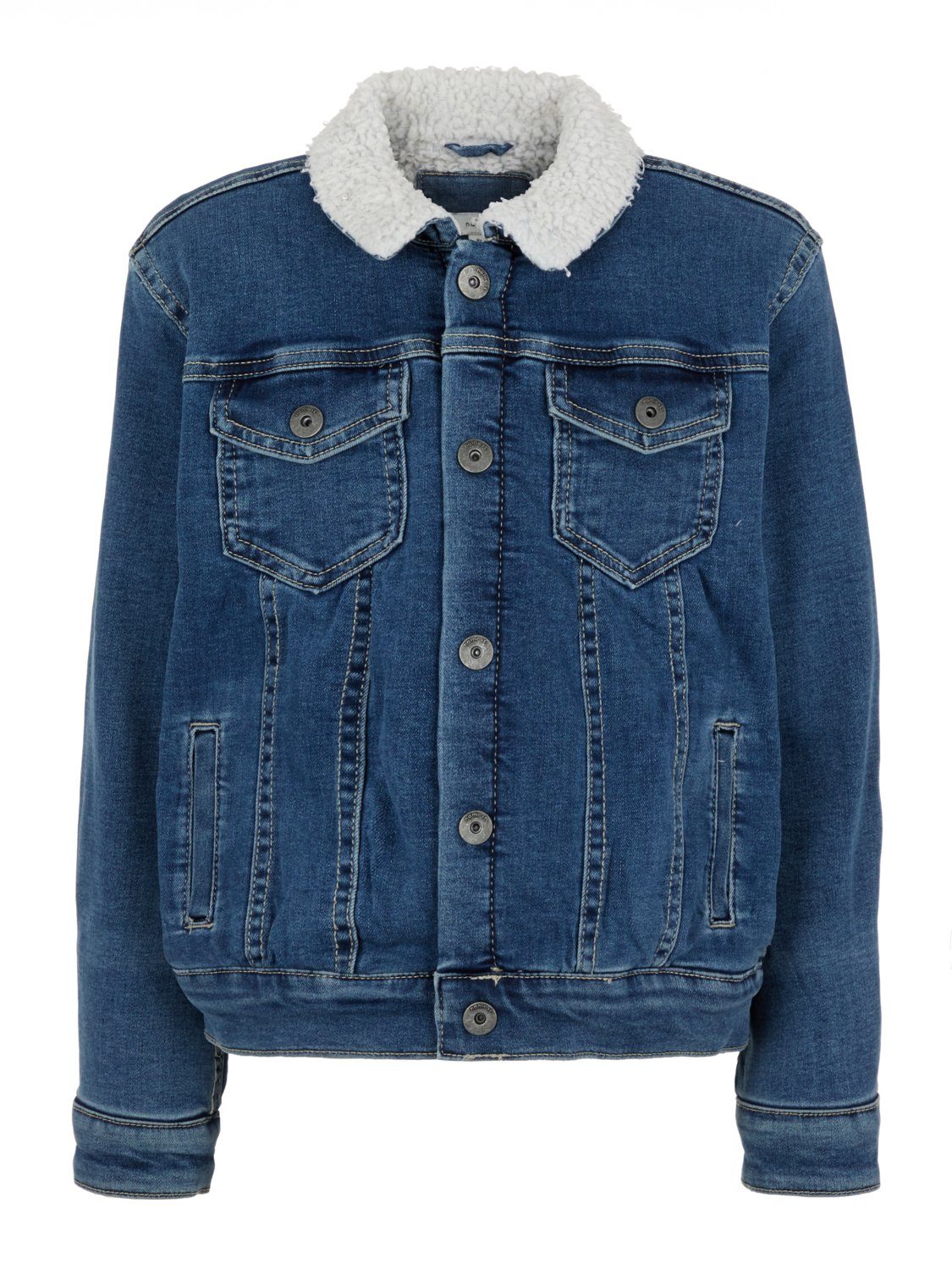 Name It Jeansjacke Name It Kinder Übergangsjacke Jeans Lammfellimitat 128