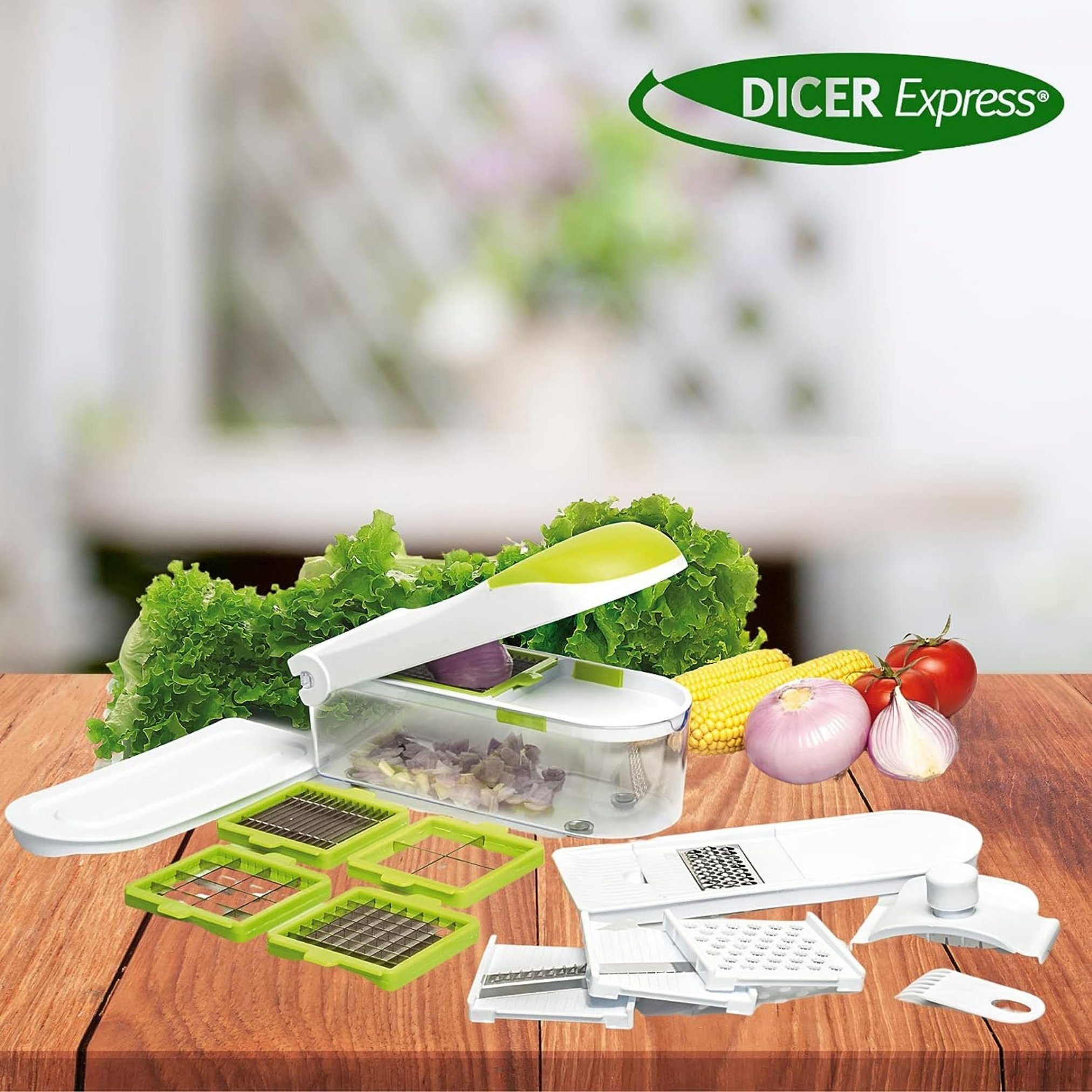 Best Direct® Gemüseschneider Dicer Express®, 0 W, Obstschneider multifunktional, Multischneider 1,45 Liter
