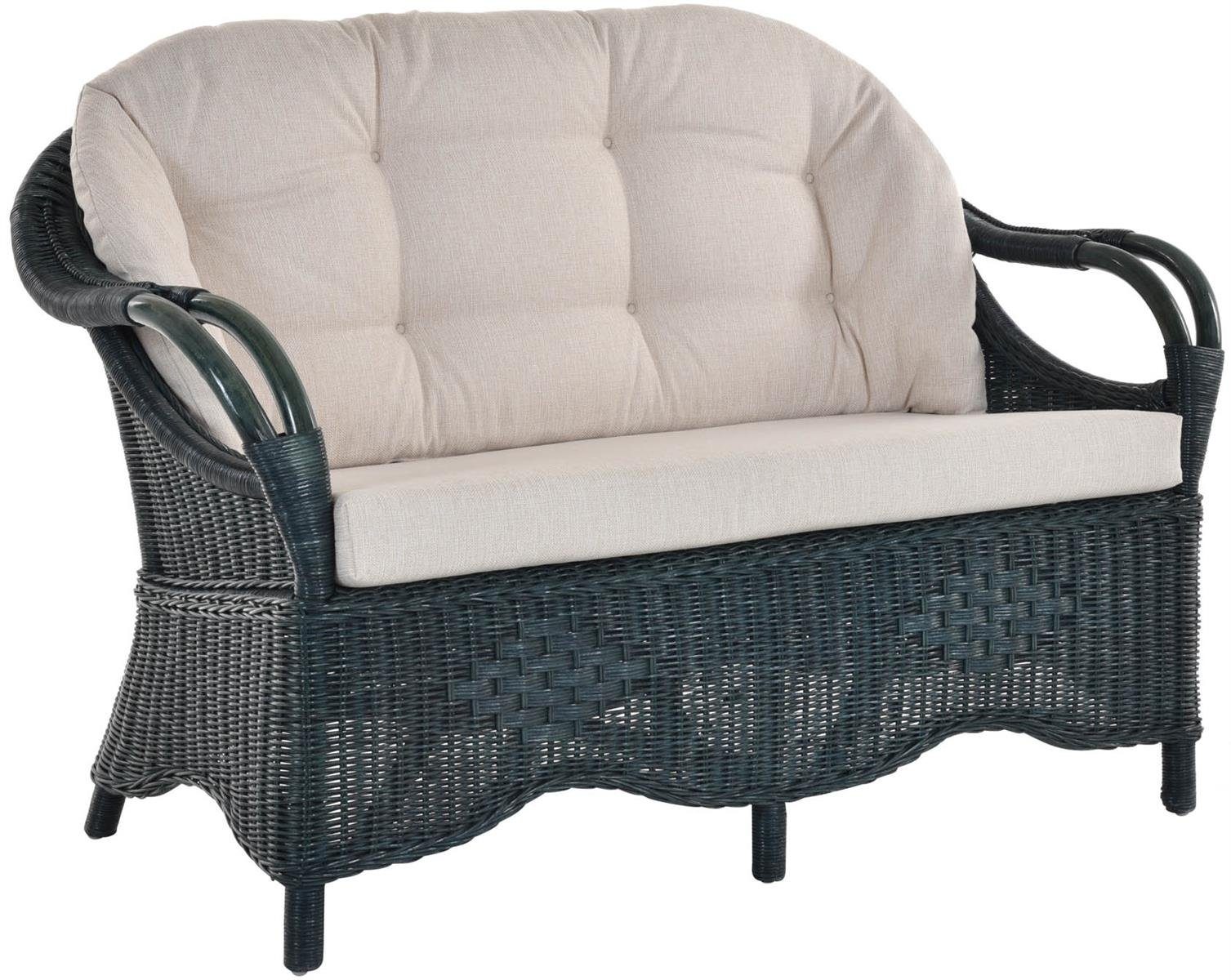 Krines Home Loungesofa Rattansofa 2SitzerSofa Wintergarten Natur