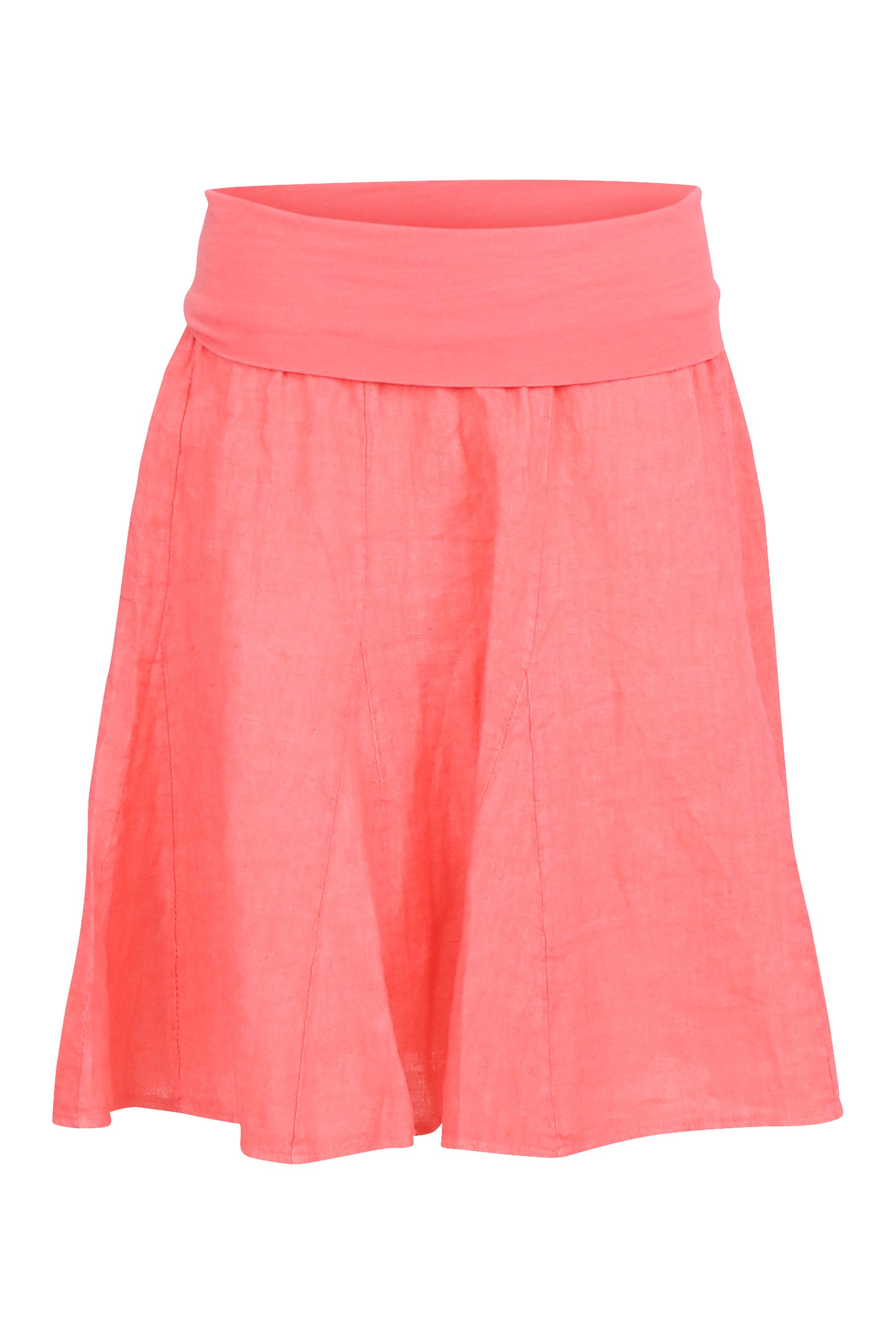 malito more than fashion Sommerrock malito Damen Leinenrock mit Stretchbund, schlichter Glockenrock, Glockenrock mit Jerseybund