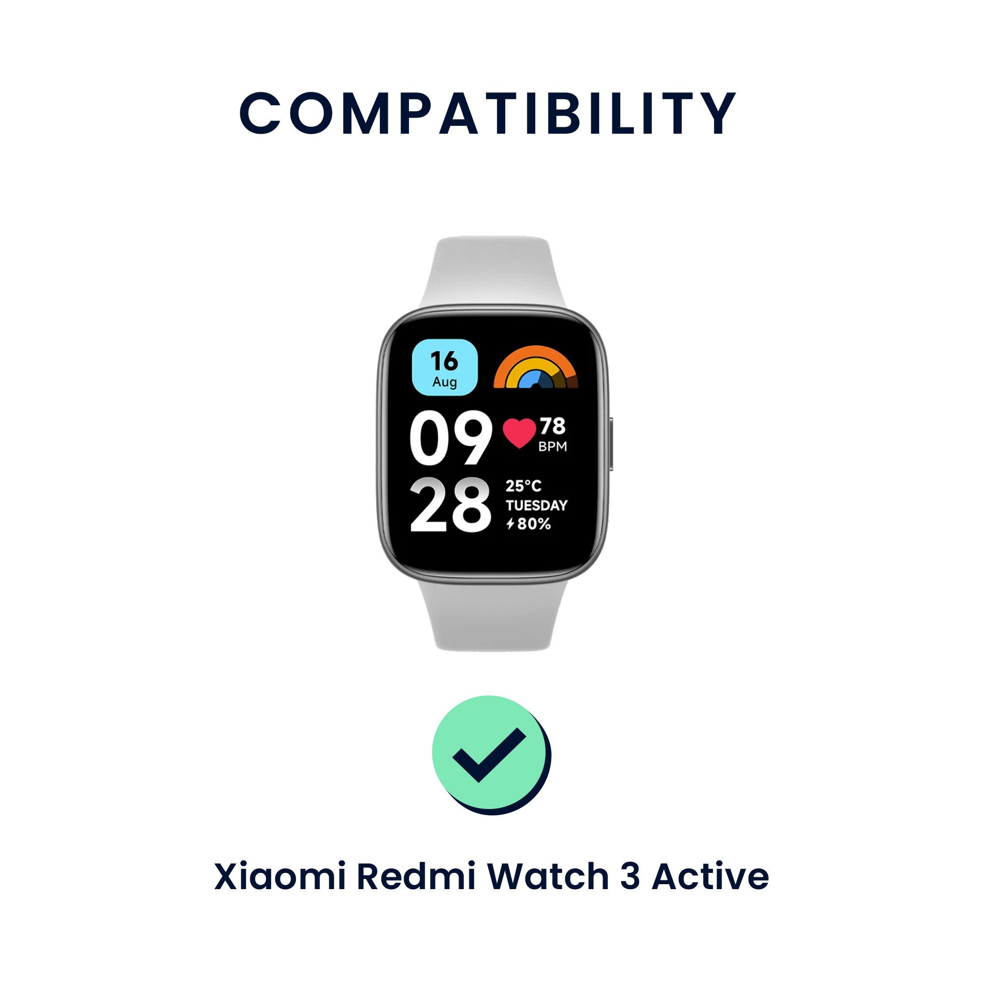 kwmobile 2x Uhrenarmband für Xiaomi Redmi Watch 3 Active Armband Smartwatch, 2-tlg., Fitnesstracker Band Set aus TPU Silikon - Ersatzarmband Smartwatch