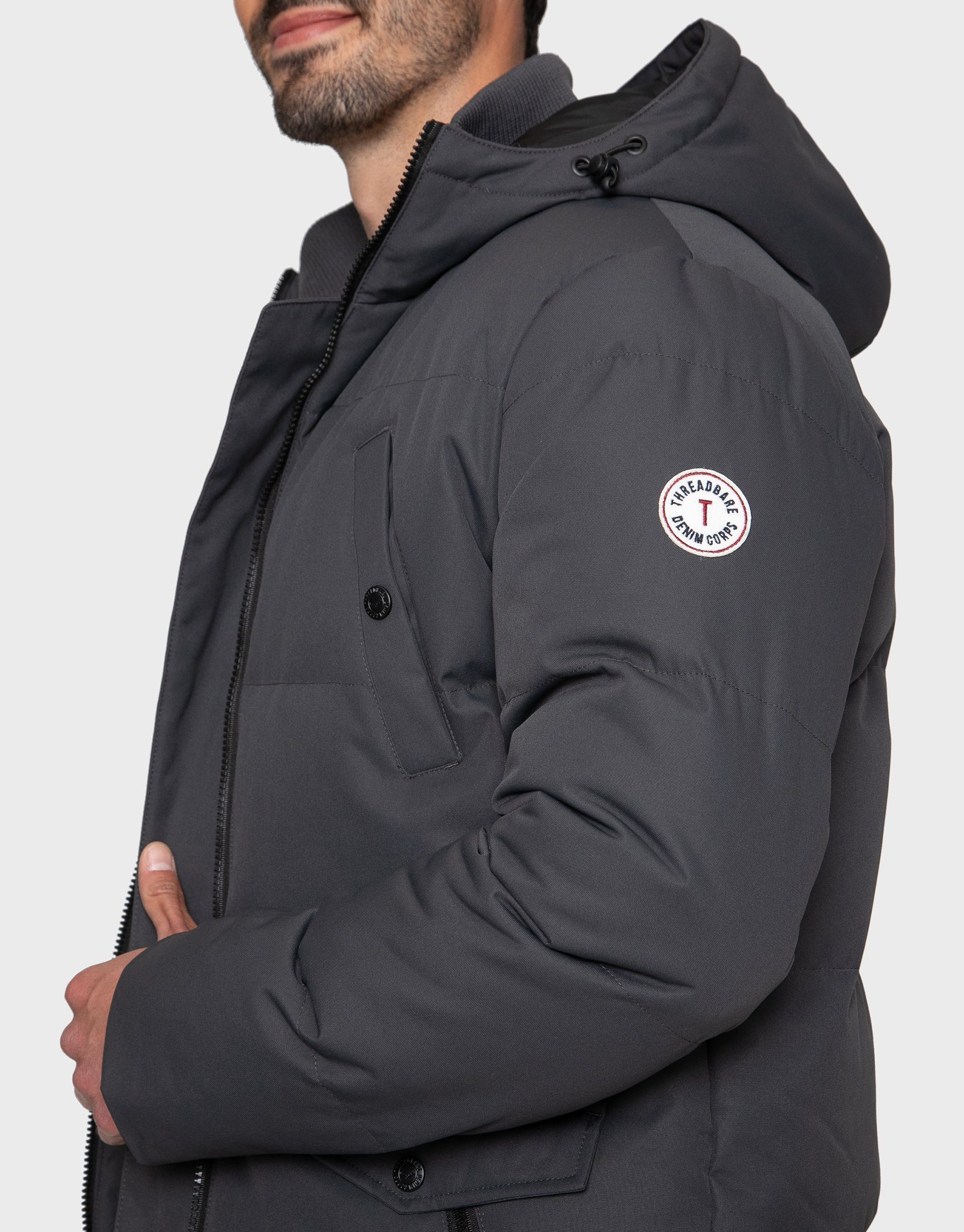 Standard Padded Jacket Threadbare Winterjacke Charcoal- dunkelgrau zertifiziert (GRS) Recycled Global Tingley THB