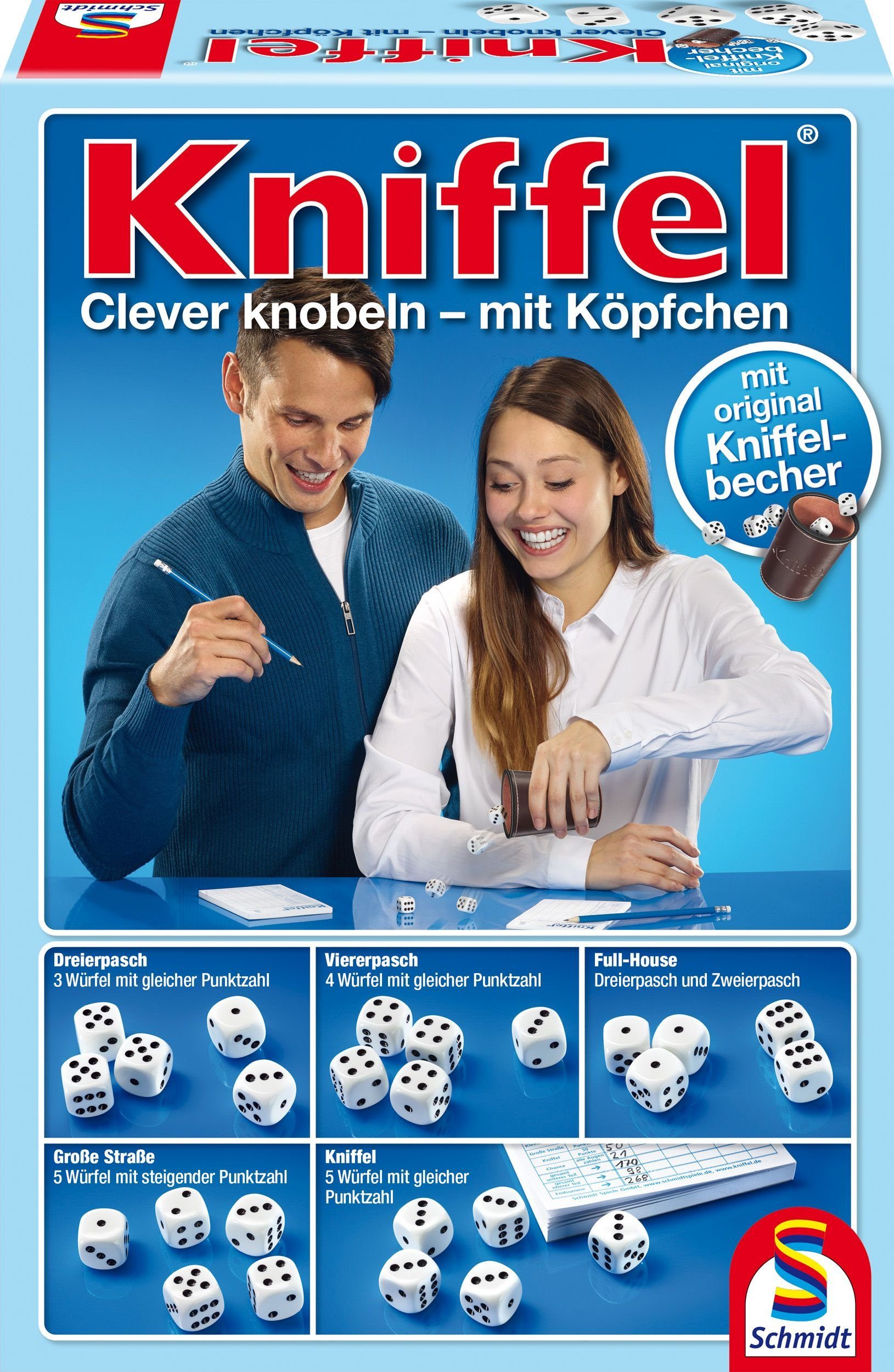 Schmidt Spiele Spiel Kniffel mit Lederwürfelbecher