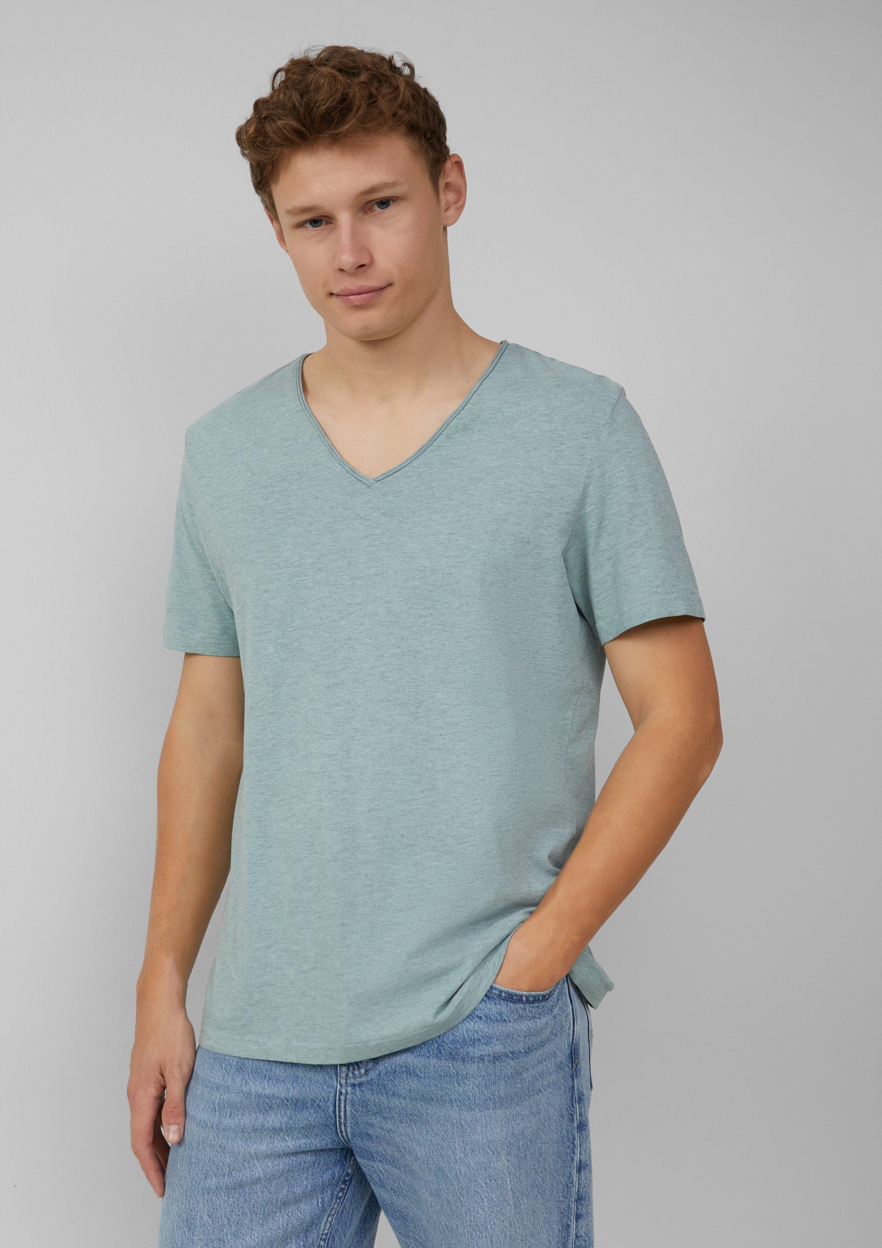 QS Kurzarmshirt Gewaschenes T-Shirt mit Rollkante günstig online kaufen