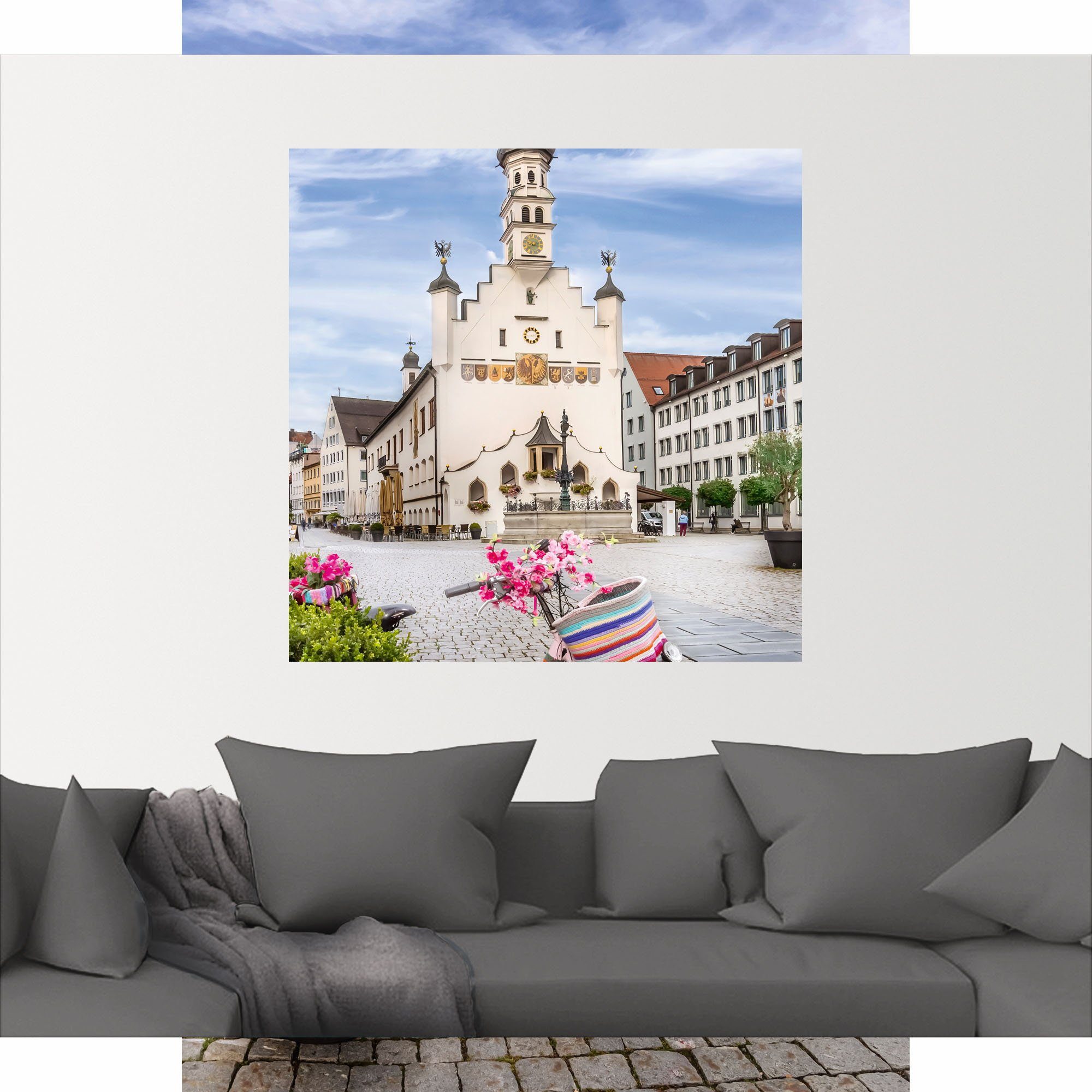 versch. Alubild, Deutschland Größen Artland und in Leinwandbild, Poster (1 Rathausplatz, KEMPTEN St), oder Wandaufkleber Wandbild als Rathaus