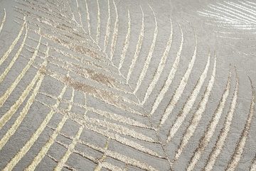Teppich CREATION, 200 x 290 cm, Grau, Goldgelb, merinos, rechteckig, Höhe: 8 mm, Polypropylen, mit Federmotiven, maschinengewebt