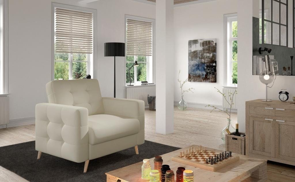 JVmoebel Relaxsessel Sessel Stuhl Esszimmer Fernseh Lounge Sitz Grün Modern Design Weiß