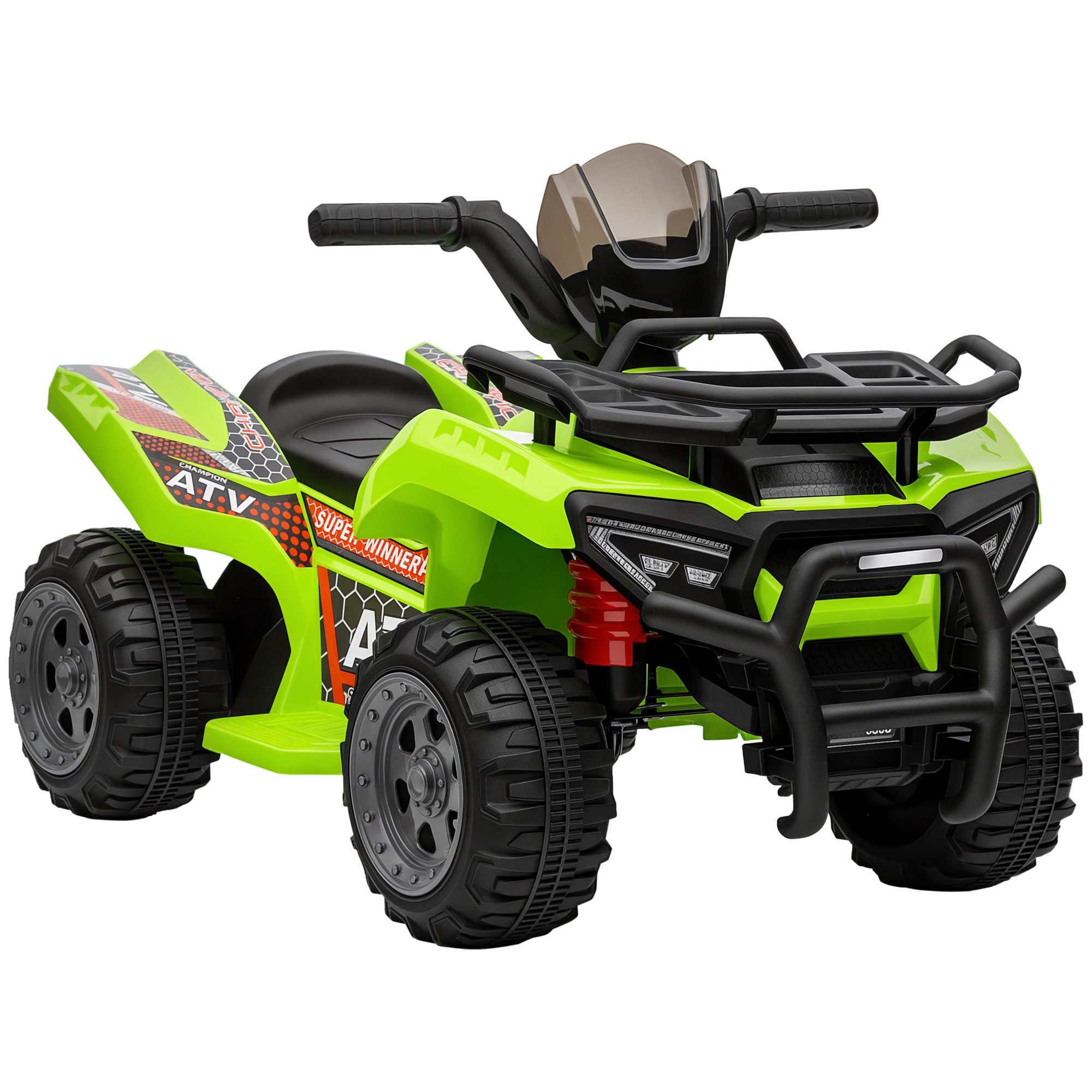 HOMCOM Elektro-Kinderquad Kinder Quad Elektro 6V mit Vorwärtsfunktion, Musik, Belastbarkeit 25 kg, (1-tlg), für Kinder, Grün