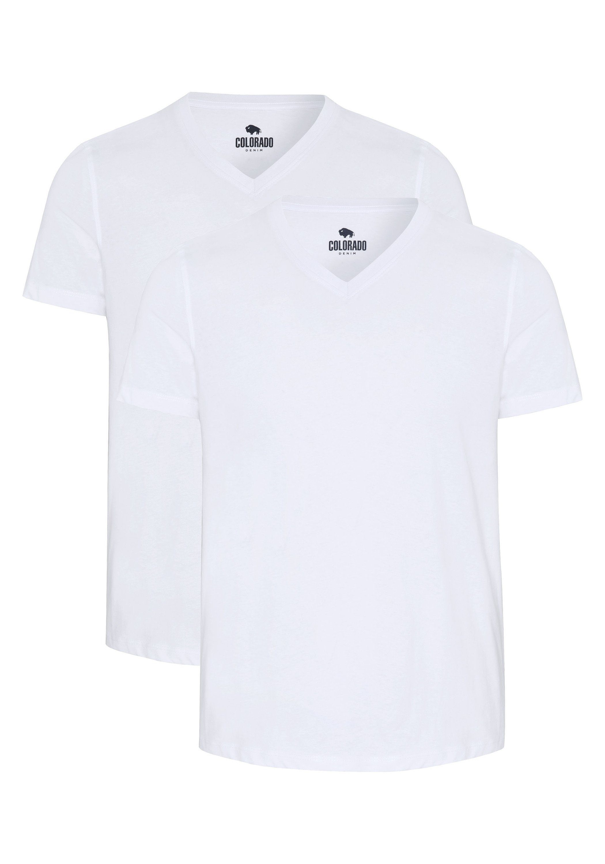 COLORADO Basic White Doppelpack 11-0601 DENIM T-Shirt Bright