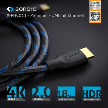 sonero sonero X-PHC011-015 Premium Zertifiziertes High Speed HDMI Kabel mit HDMI-Kabel