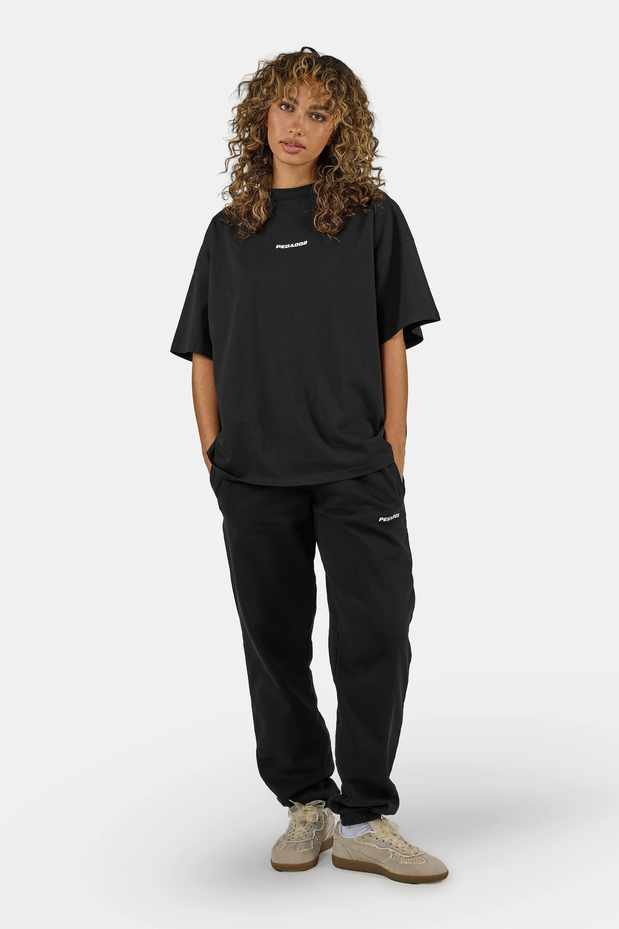 PEGADOR Sweathose Villa High Waisted Sweat Pants Baumwollmischung, regular fit