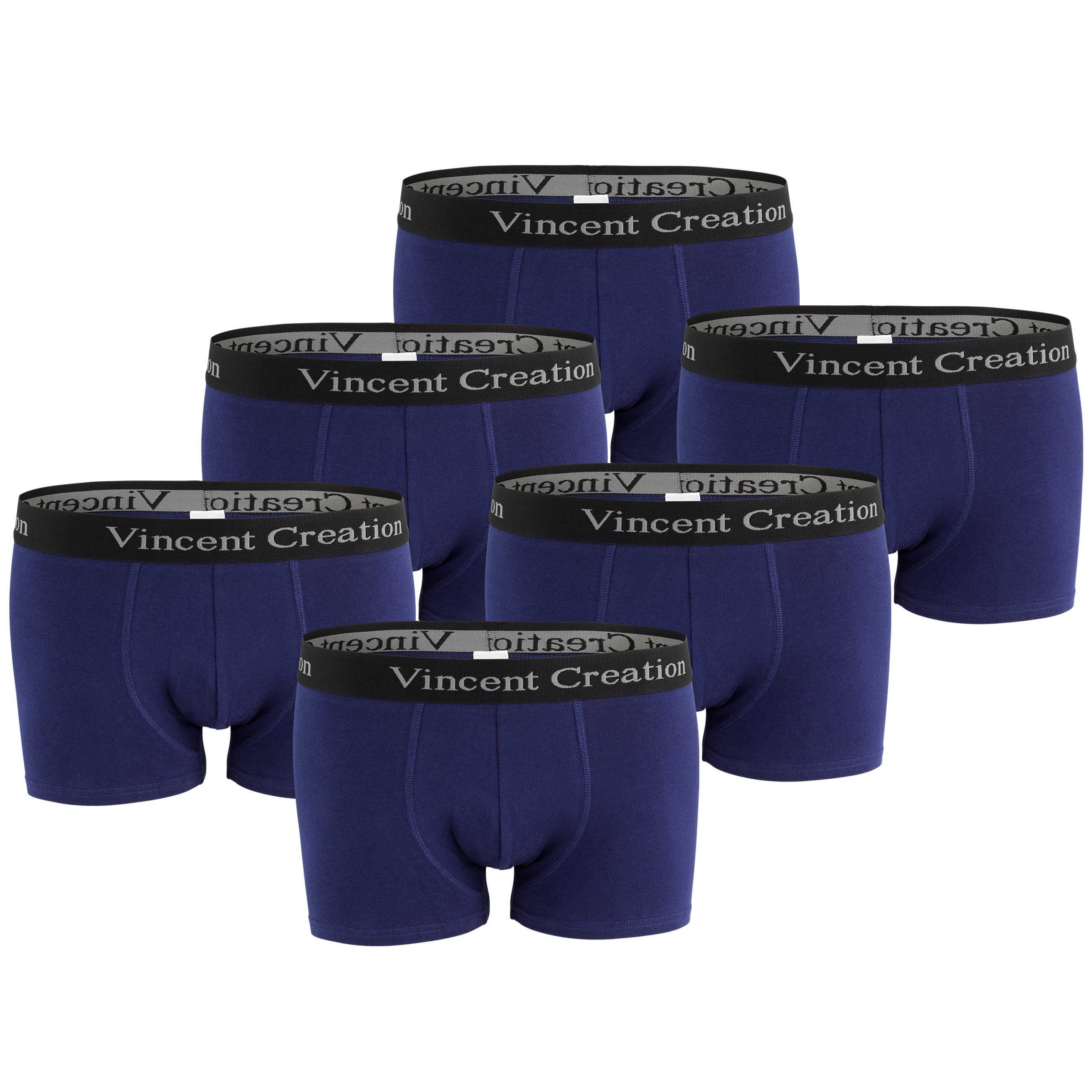 Vincent Creation® Boxershorts angenehm stretchiger Baumwollmix (6-St) marineblau
