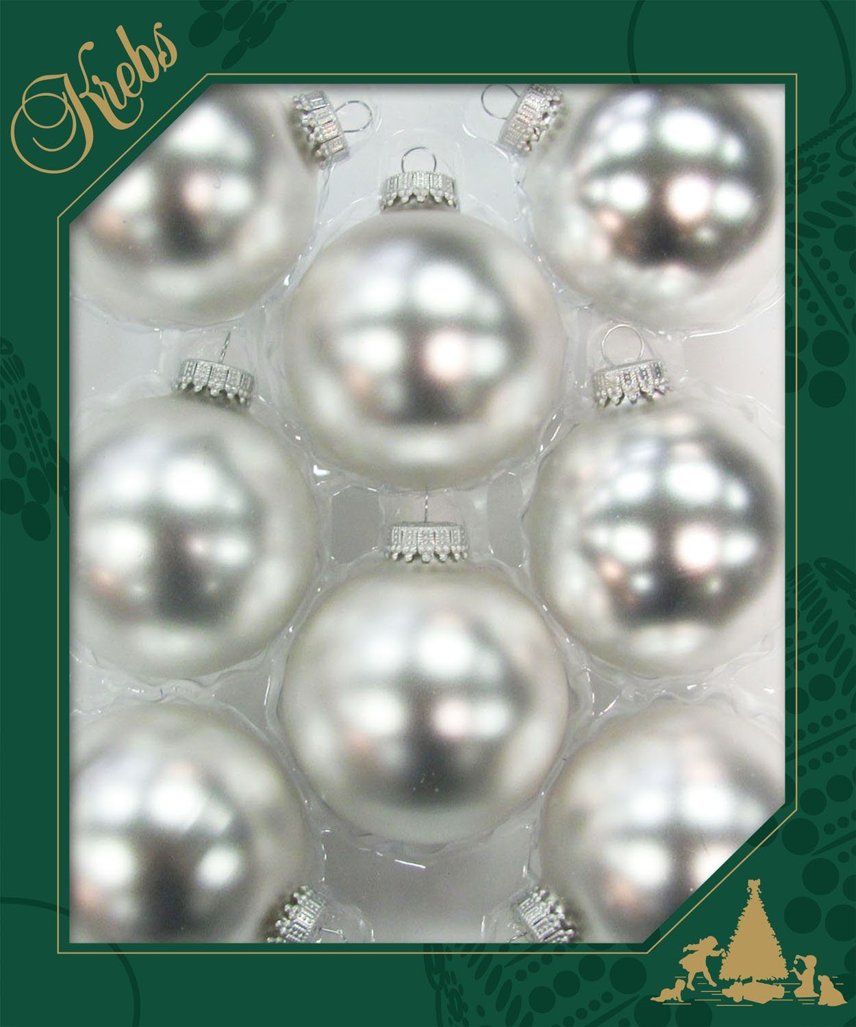 Krebs Glas Lauscha Weihnachtsbaumkugel CBK70169, Weihnachtsdeko, Christbaumschmuck, Christbaumkugeln Glas (8 St), aus Glas