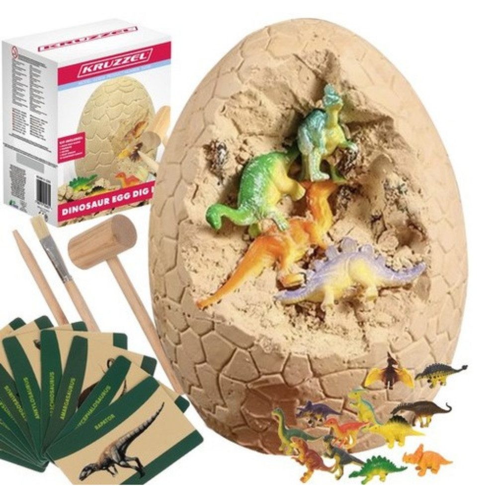 KRUZZEL Spielwelt Dinosauriereier Ausgrabung, (Spar-Set, 1-tlg., interaktiv), Tauchen Sie das Ei einfach in warmes Wasser