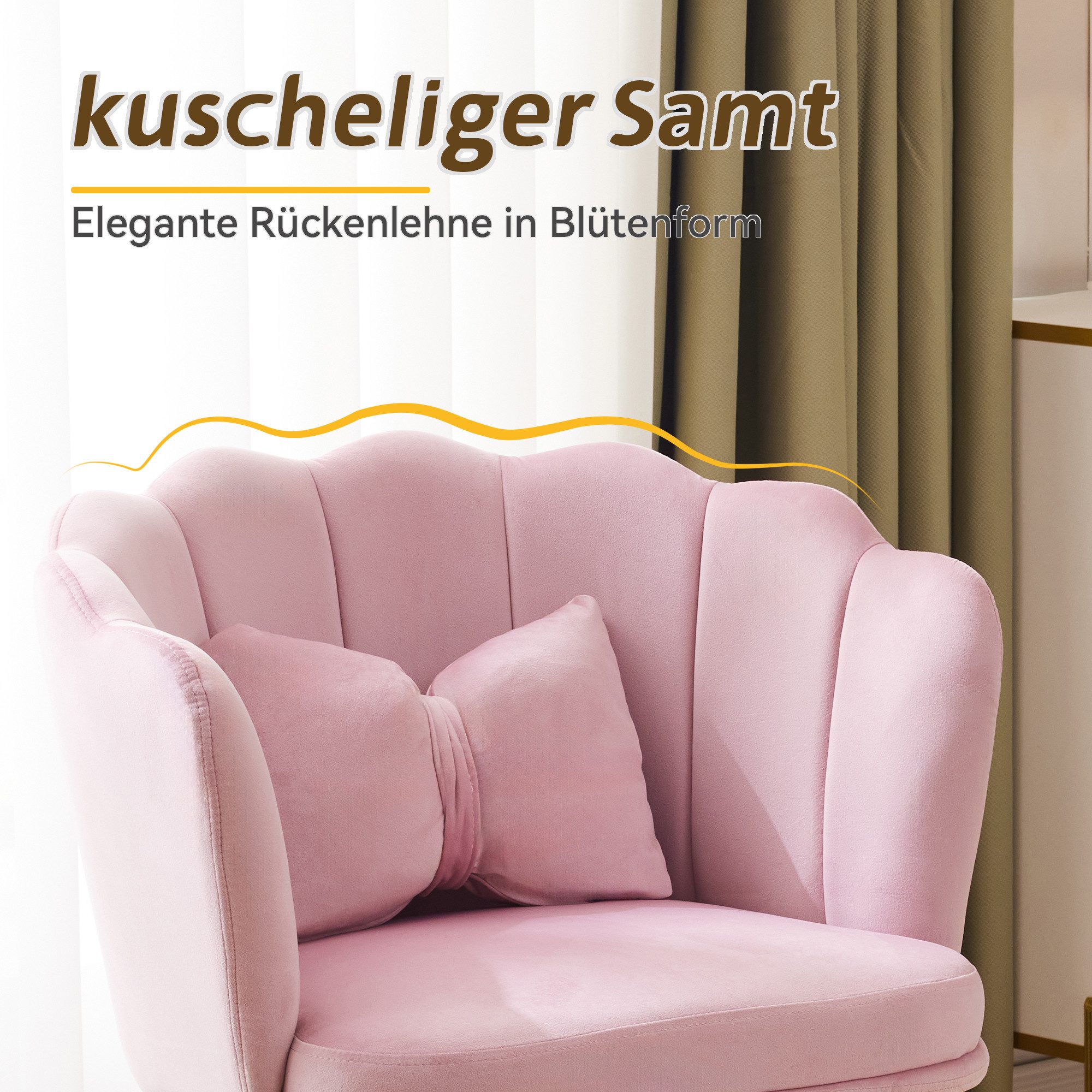 Merax Polsterstuhl mit Schleife Zierkissen (4 günstig online kaufen