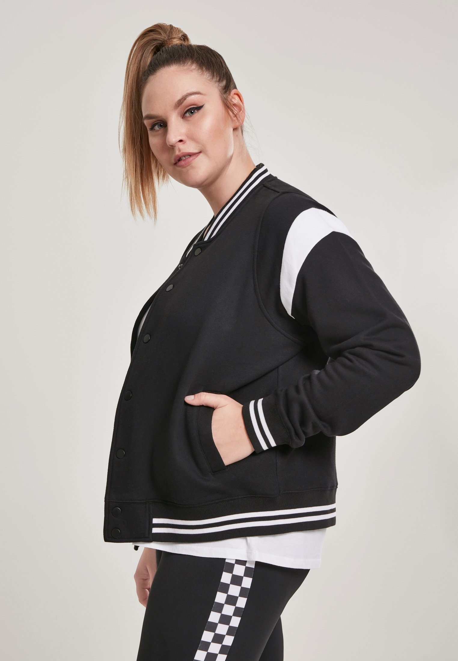 College Sommerjacke TB2618 CLASSICS Sweat URBAN blk/wht Inset