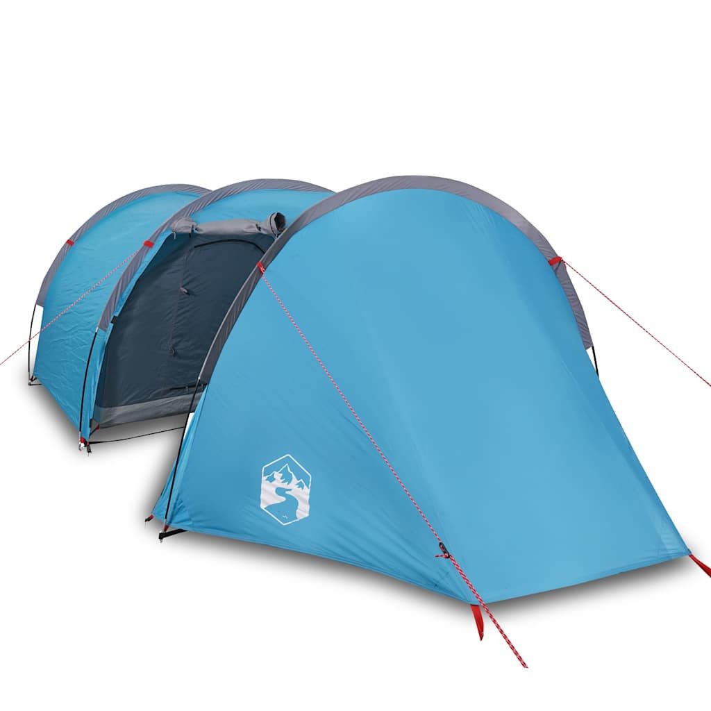 furnicato Faltzelt Campingzelt Tunnel 405x170x106 cm Blau, (1 tlg), Wetterfestes Familienzelt mit E-Anschluss und integrierten Netzwänden