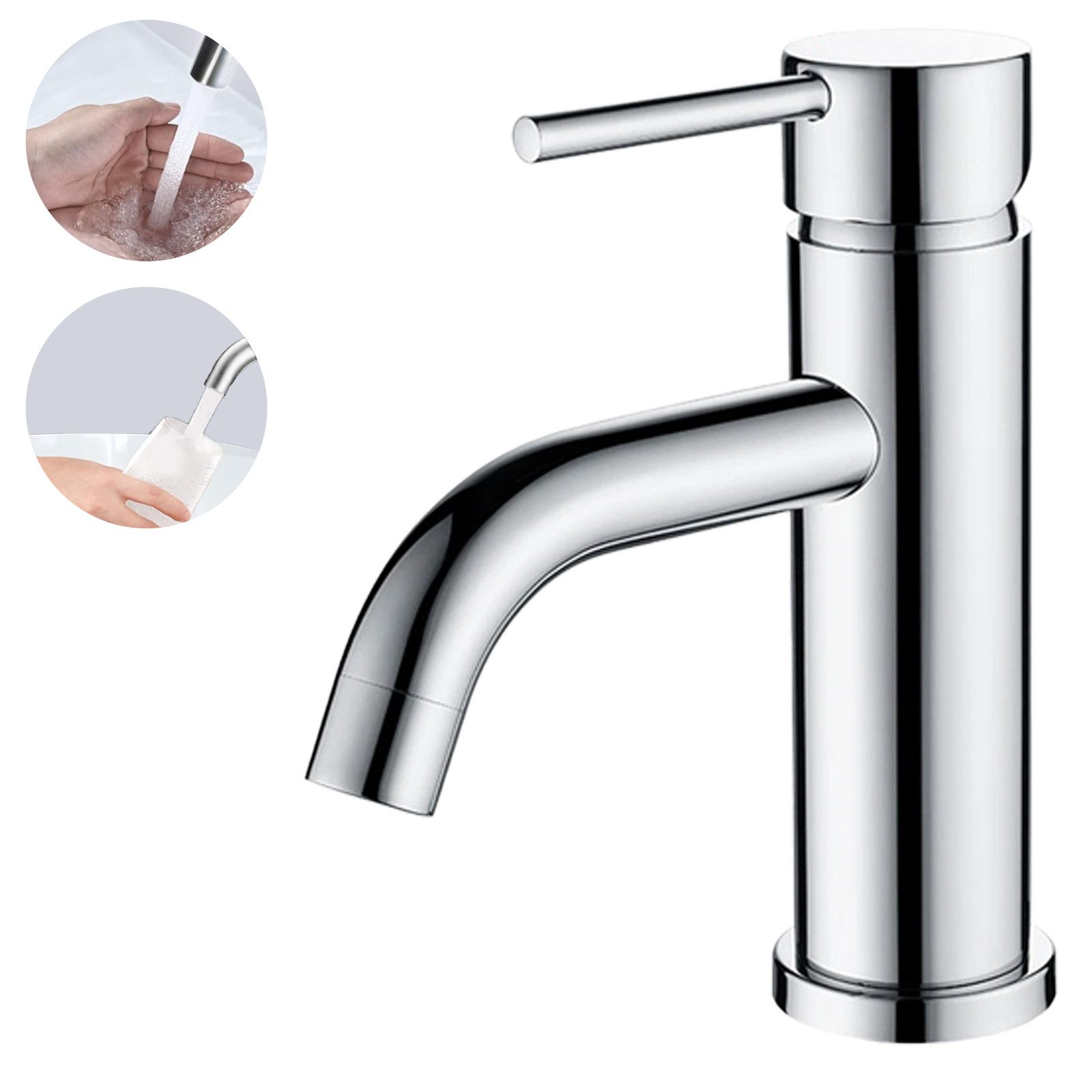 AICA Waschtischarmatur Badarmatur aus 304 Edelstahl mit Einhandgriff für Wa günstig online kaufen