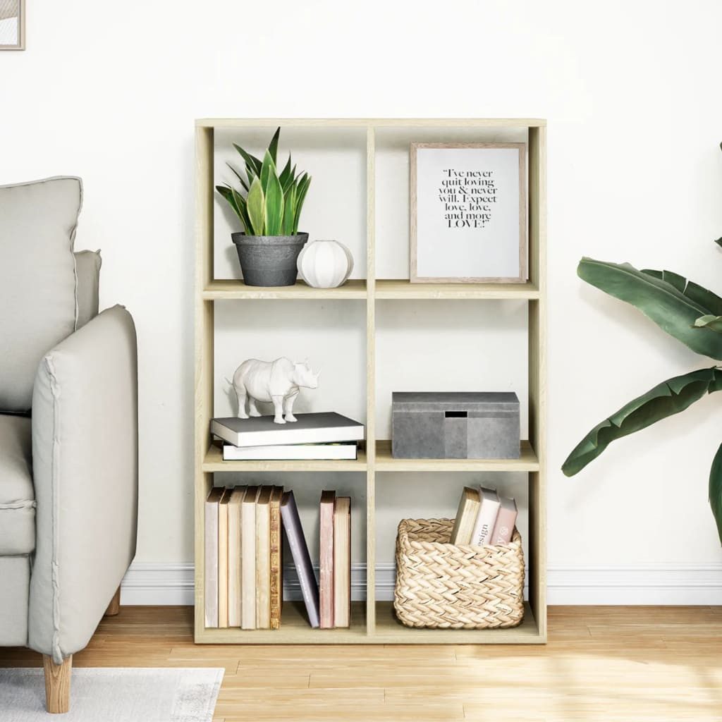 vidaXL Bücherregal Raumteiler-Bücherregal Sonoma-Eiche 69,5x29x103,5 cm, günstig online kaufen