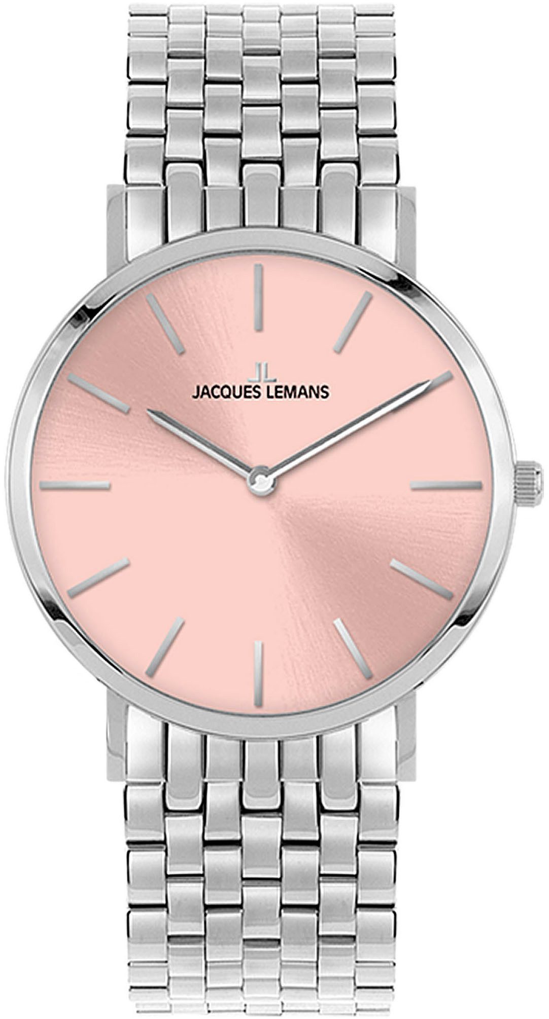 Jacques Lemans Quarzuhr Nizza 1-2172K, Armbanduhr, Damenuhr, Edelstahlarmband, Glas mit Saphirbeschichtung