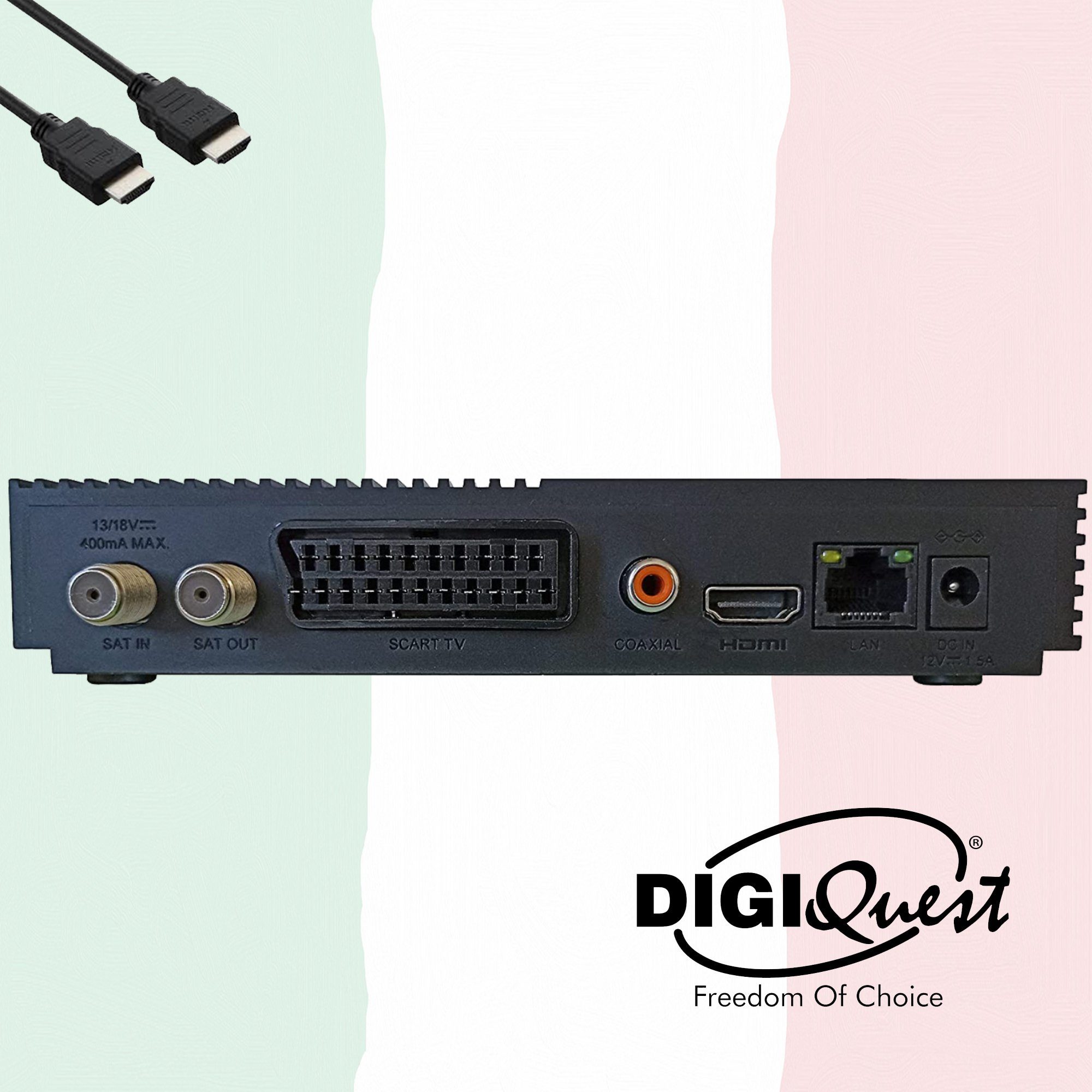 DIGIQuest Ti9 DVB-S2 Full HD Receiver + aktivierte TiVuSat Karte + HDMI Kabel SAT-Receiver – Bild 3 von 5