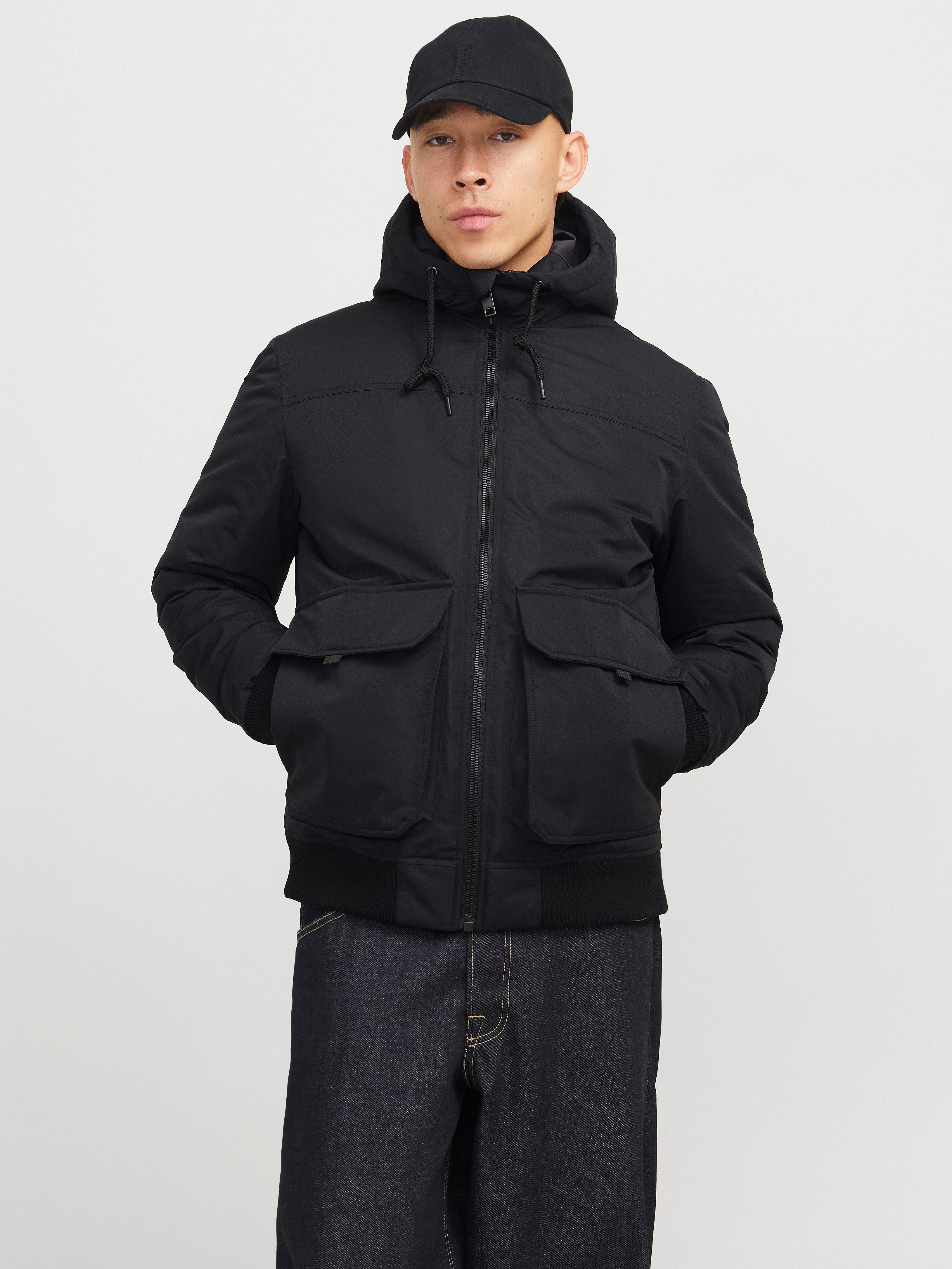 Jack Jones Bomberjacke JJCONSTRUCT (1-St), Kapuze mit Stehkragen