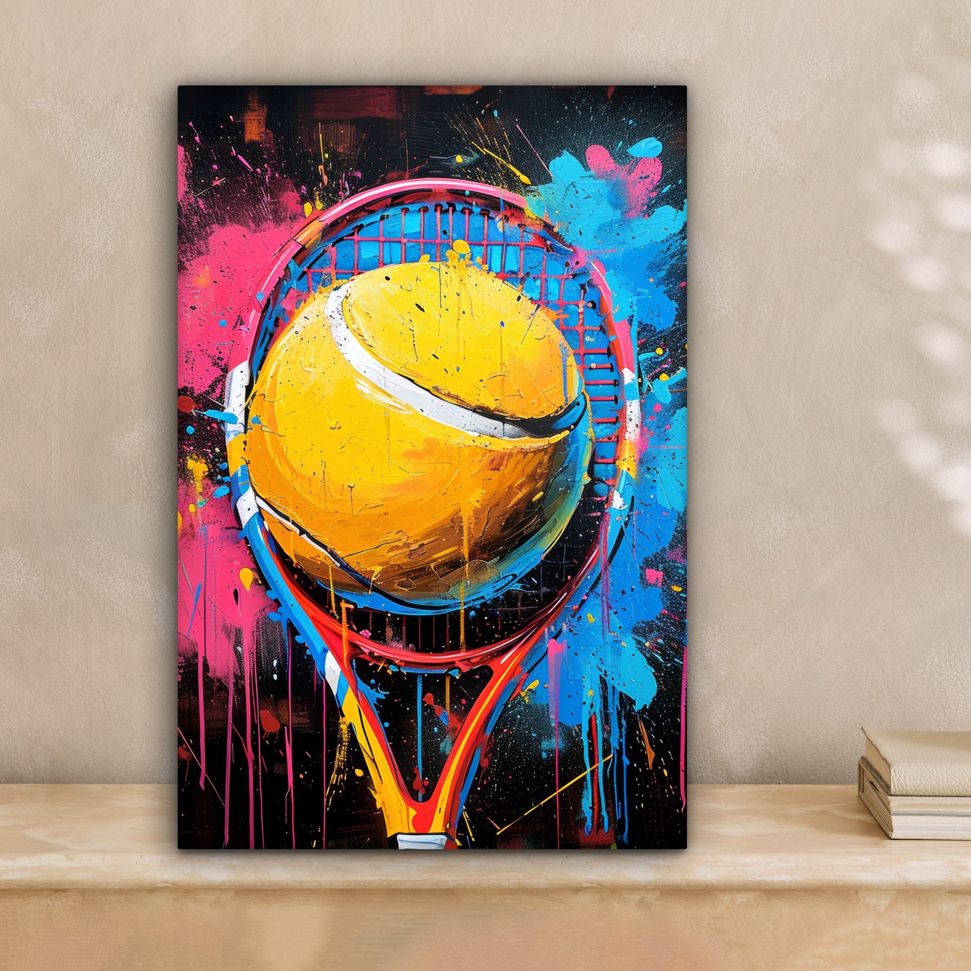 OneMillionCanvasses® Leinwandbild Graffiti - Tennis - Sport - Schläger, Fot günstig online kaufen