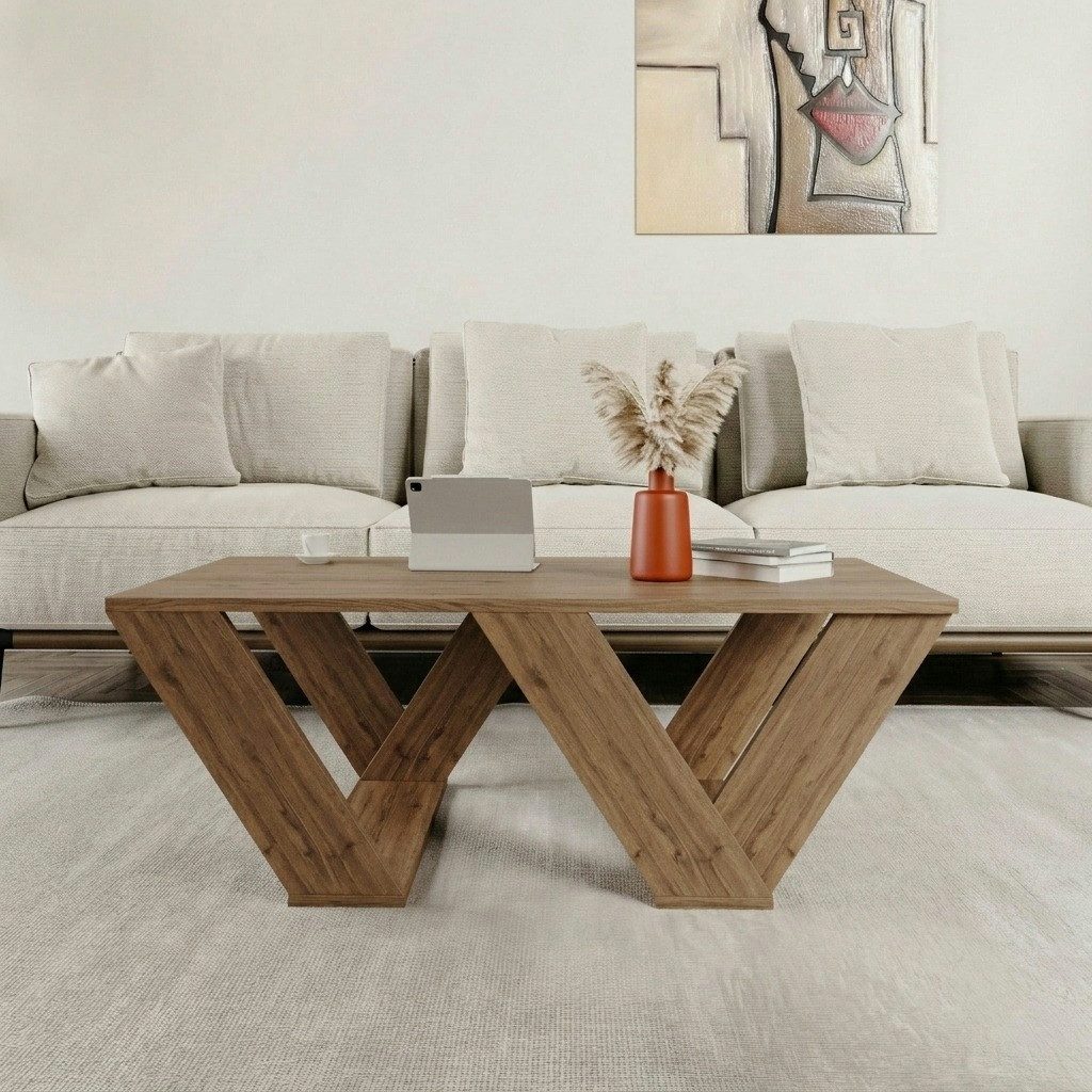 Decortie Couchtisch Pipra, Moderner Couchtisch, 110 x 60 x 40 cm
