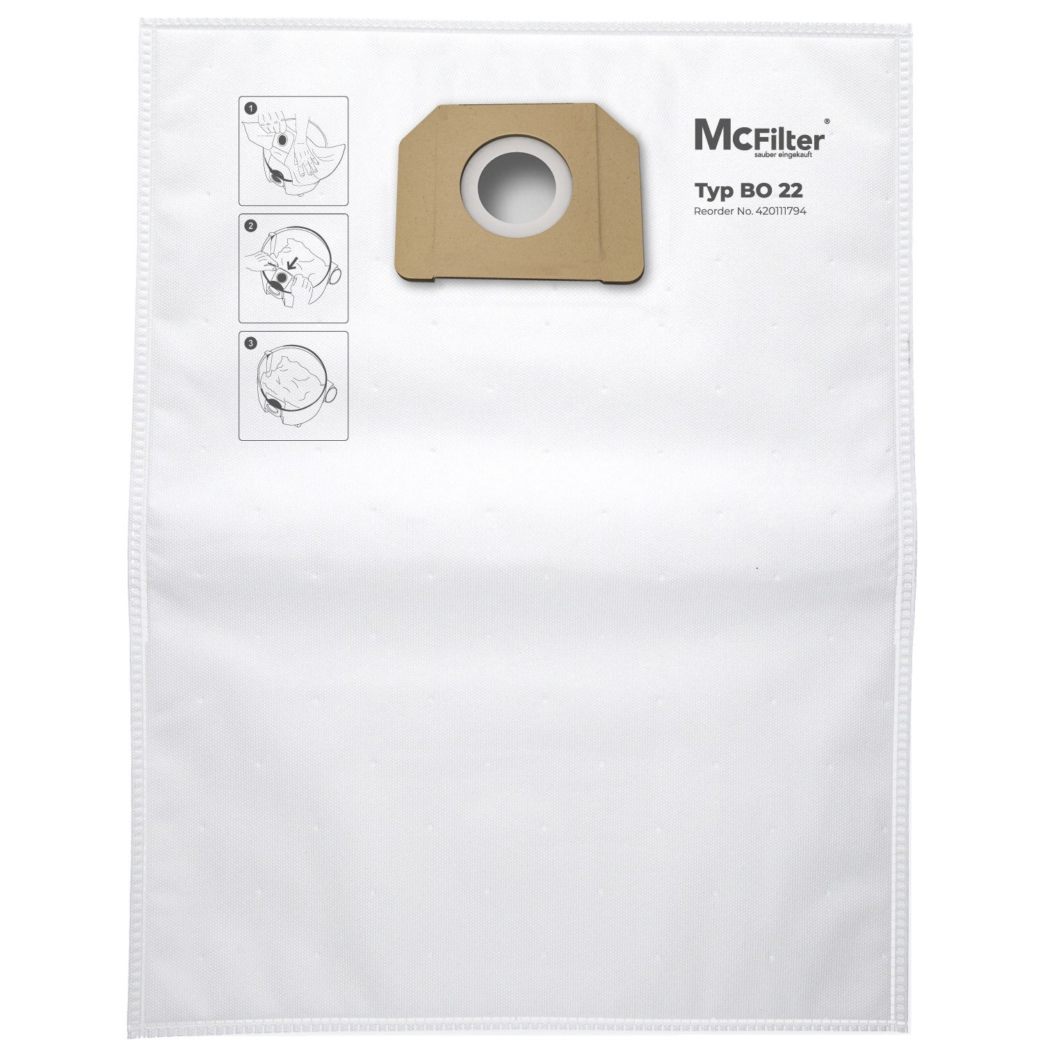 McFilter Staubsaugerbeutel Staubbeutel, passend für Bosch GAS 35 L AFC, GAS 35 M AFC und GAS 35 L SFC+ 2607432037, 5 St., Staubsaugerbeutel extra reißfest