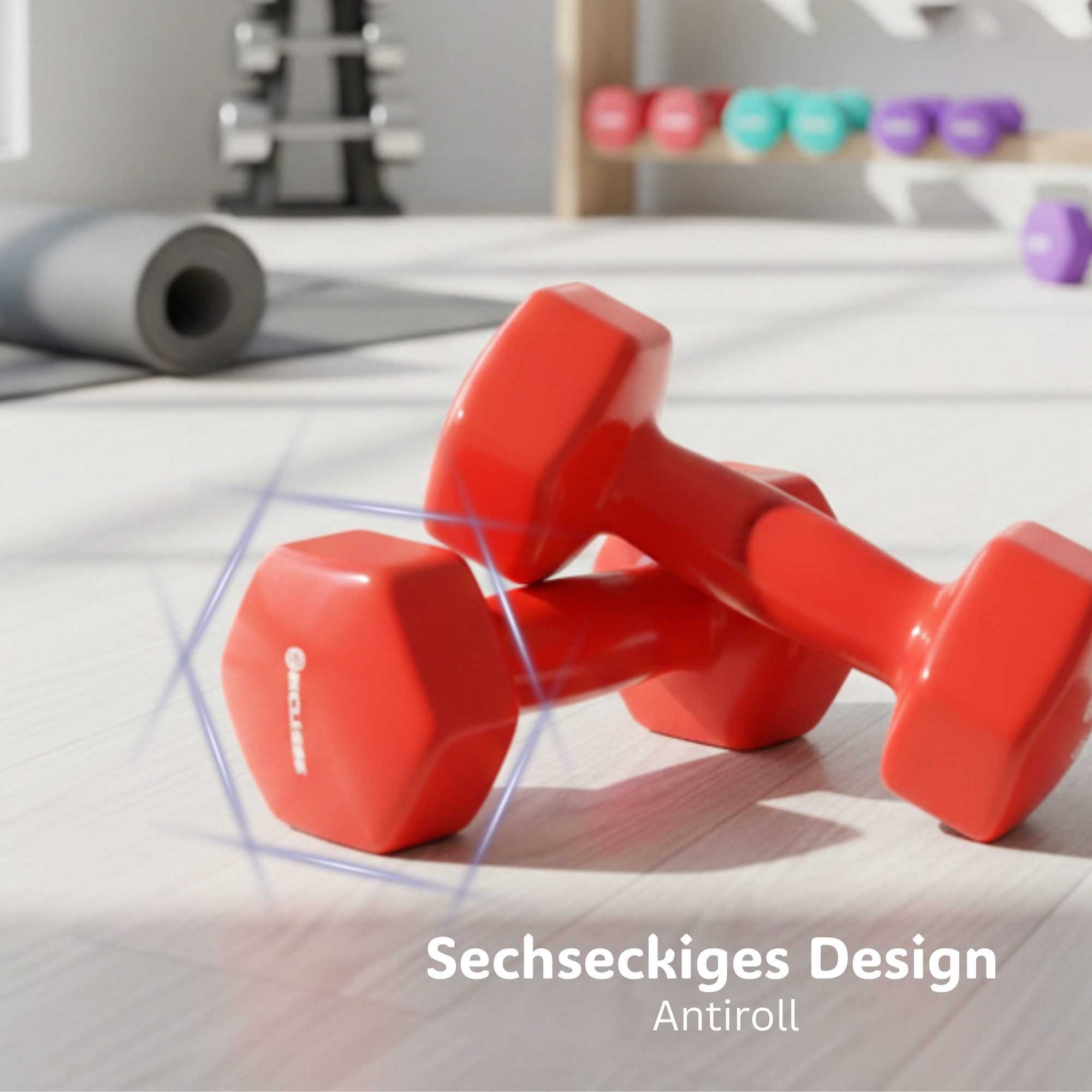 Endless Kurzhantel Vinyl Hex Hantelset für Fitness & Krafttraining, (Set, 2-teiliges Vinyl-Hantel Set)