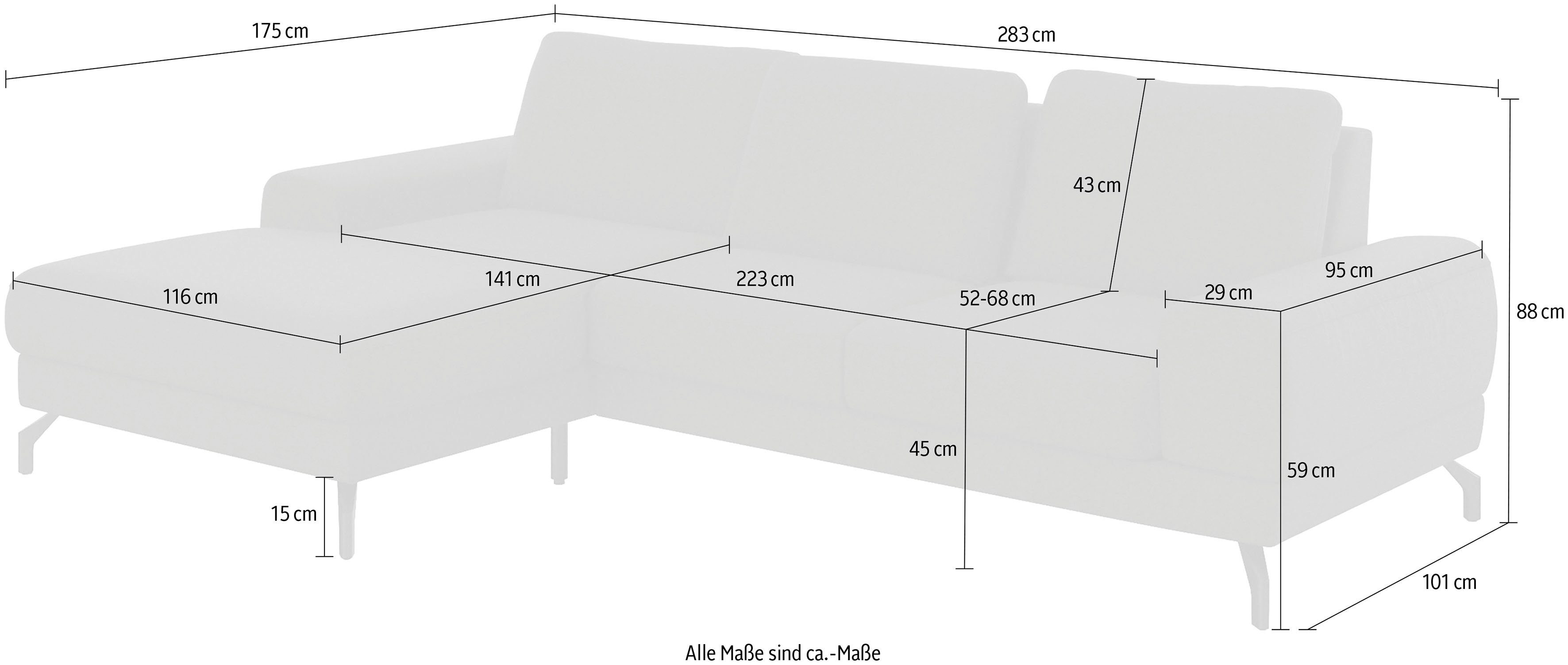 45 Cinturo, Federkern, Sitztiefenverstellung cm inklusive sit&more Sitzhöhe und Ecksofa