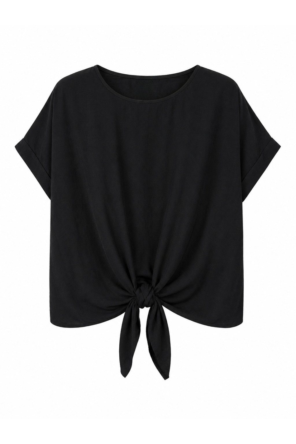 ITALY VIBES Kurzarmbluse - sommerliche Bluse - Blusenshirt Damen mit Knotendetail ONE SIZE / passend für Größe S - L