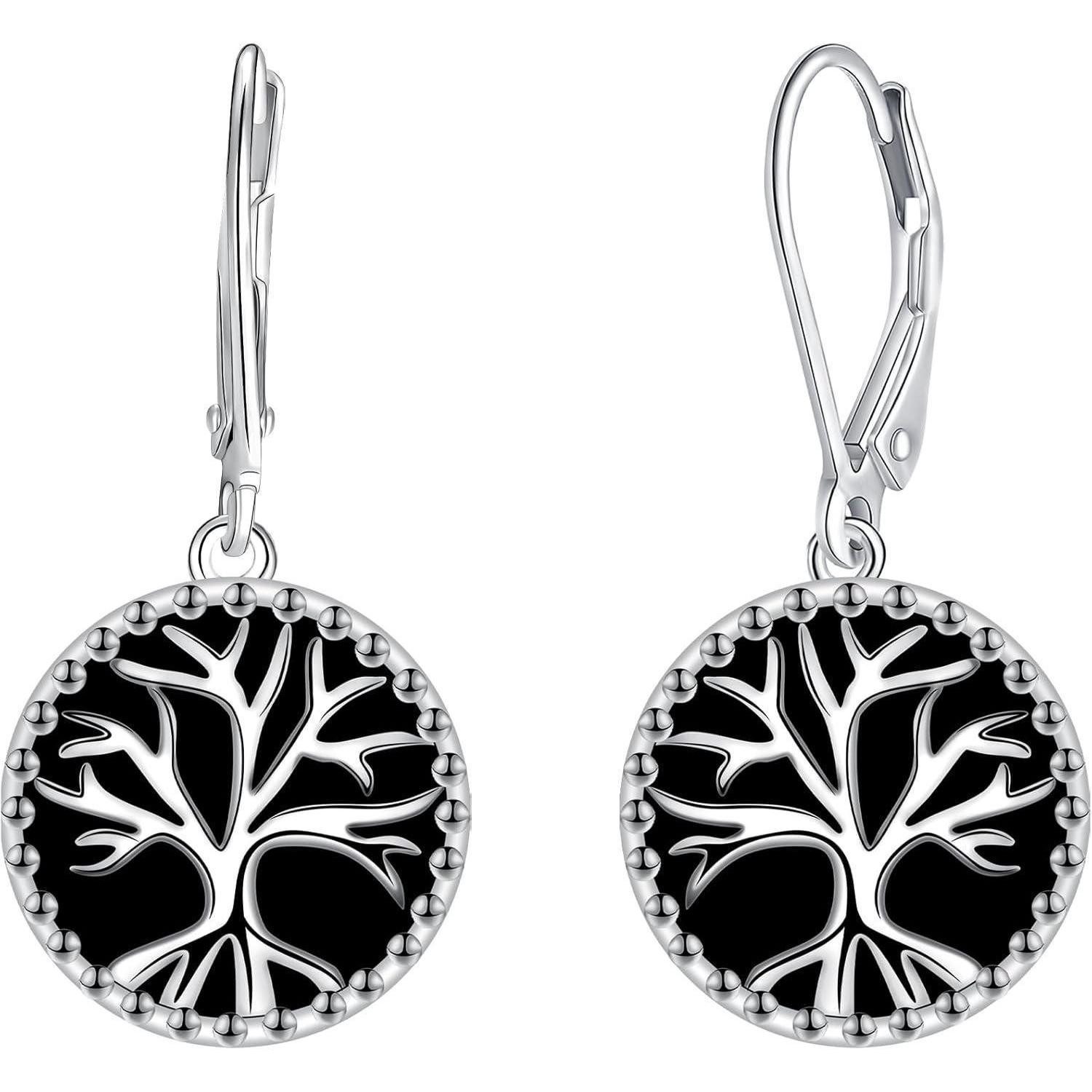 Paar Ohrhänger Ohrringe Silber 925 Hängend Geschenk Mama Ehefrau Freundin Lebensbaum