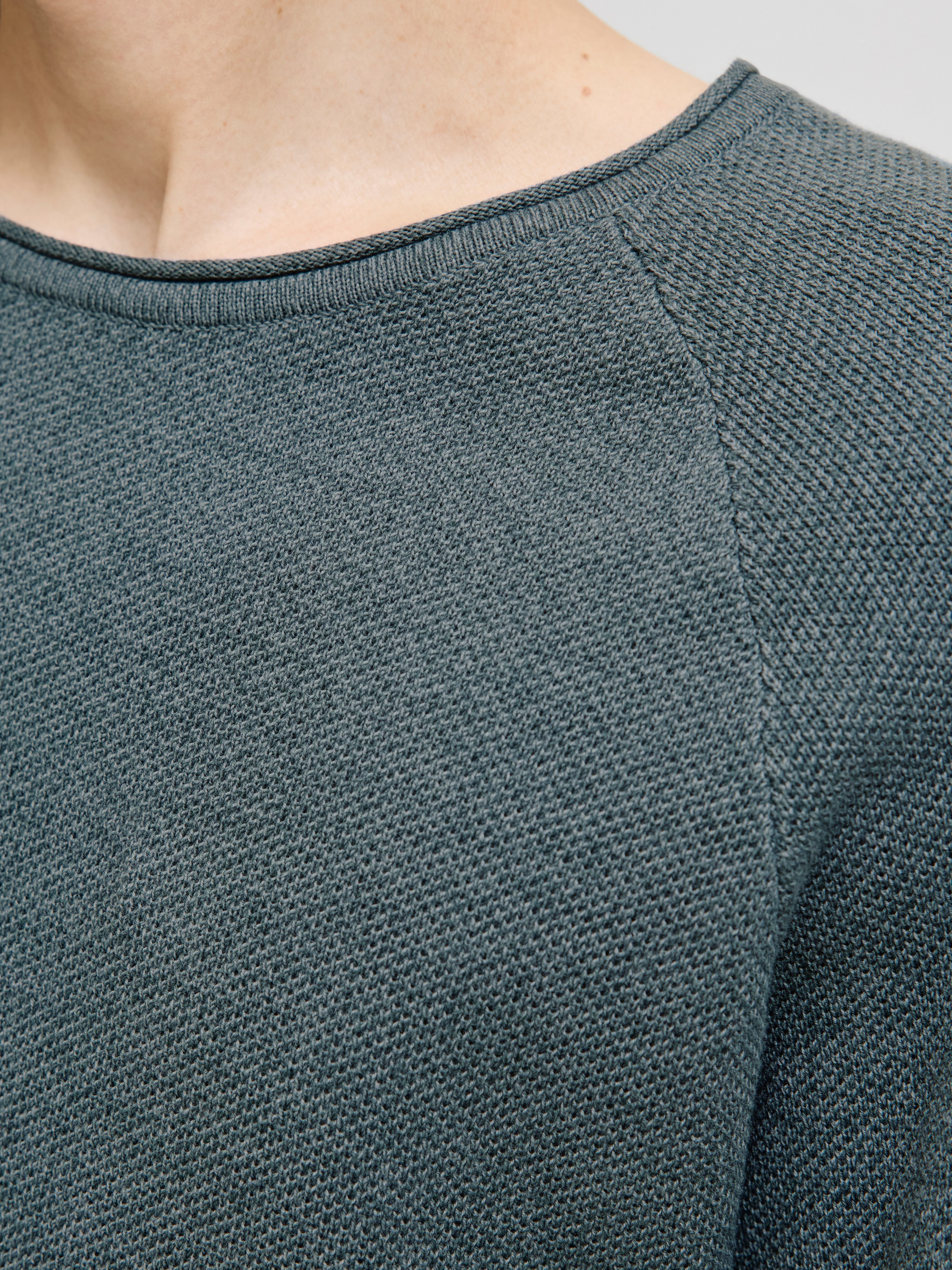 Jack & Jones Rundhalspullover JJEHILL KNIT CREW NECK NOOS Baumwolle, regular fit