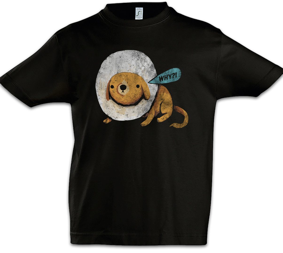 Print-Shirt Cone Dog Why Kinder T-Shirt Deutscher Schäferhund Hund Tierarzt Hunde