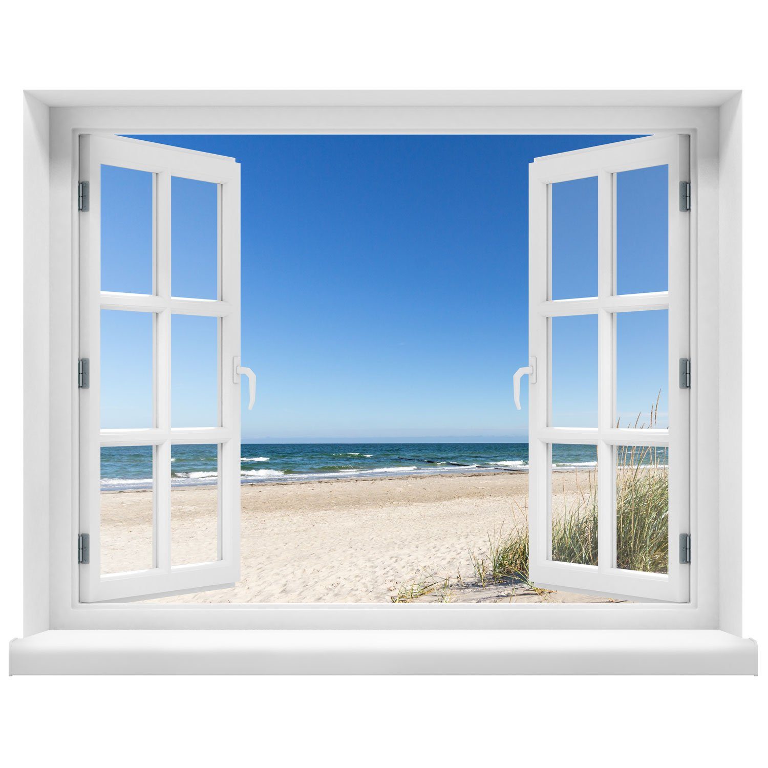 rückstandslos WallSpirit mit Aussicht", Wandsticker "Fensterblick Selbstklebend, abziehbar