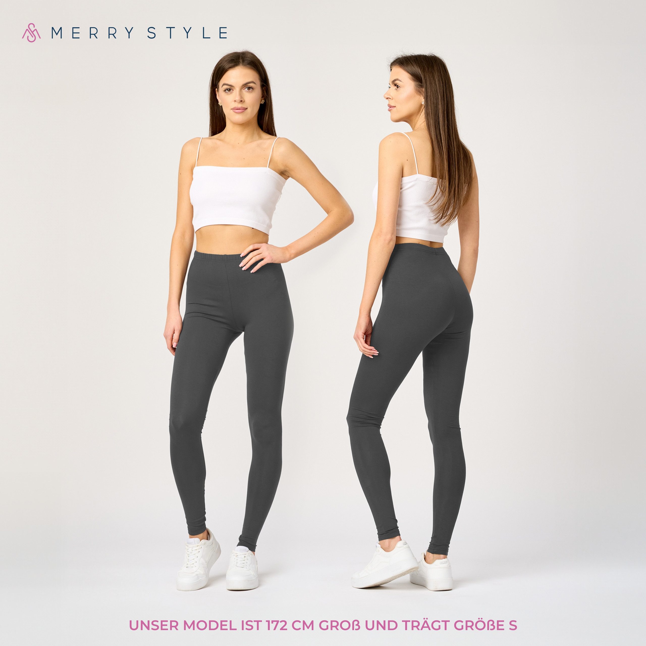 Merry Style Leggings Damen Frauen Hosen aus Viskose MS10-143 (1-tlg) elastischer Bund, atmungsaktiv