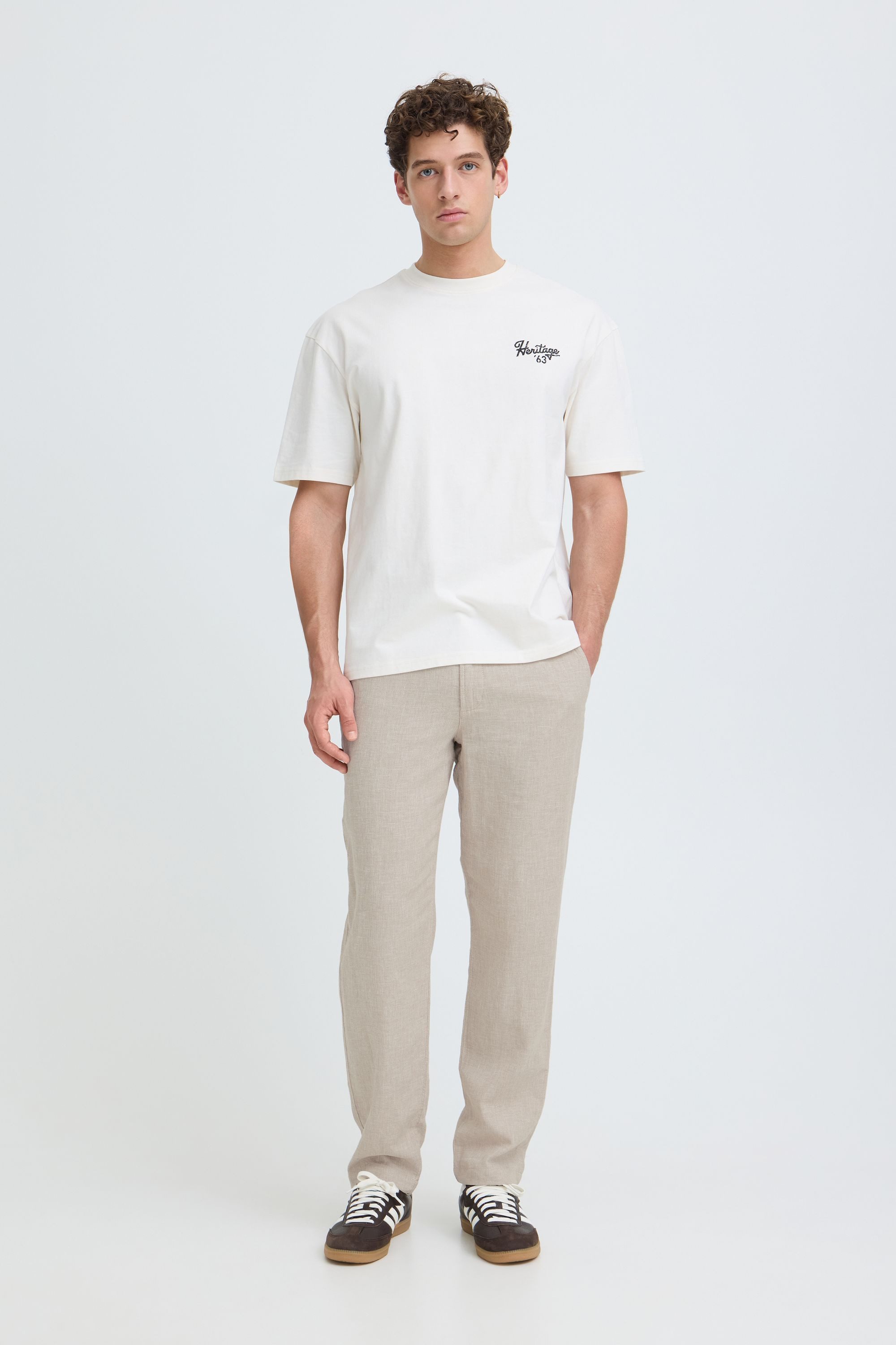 Indicode Leinenhose IDTropelo Sommerliche Chinohose aus Leinen-Baumwoll-Mix
