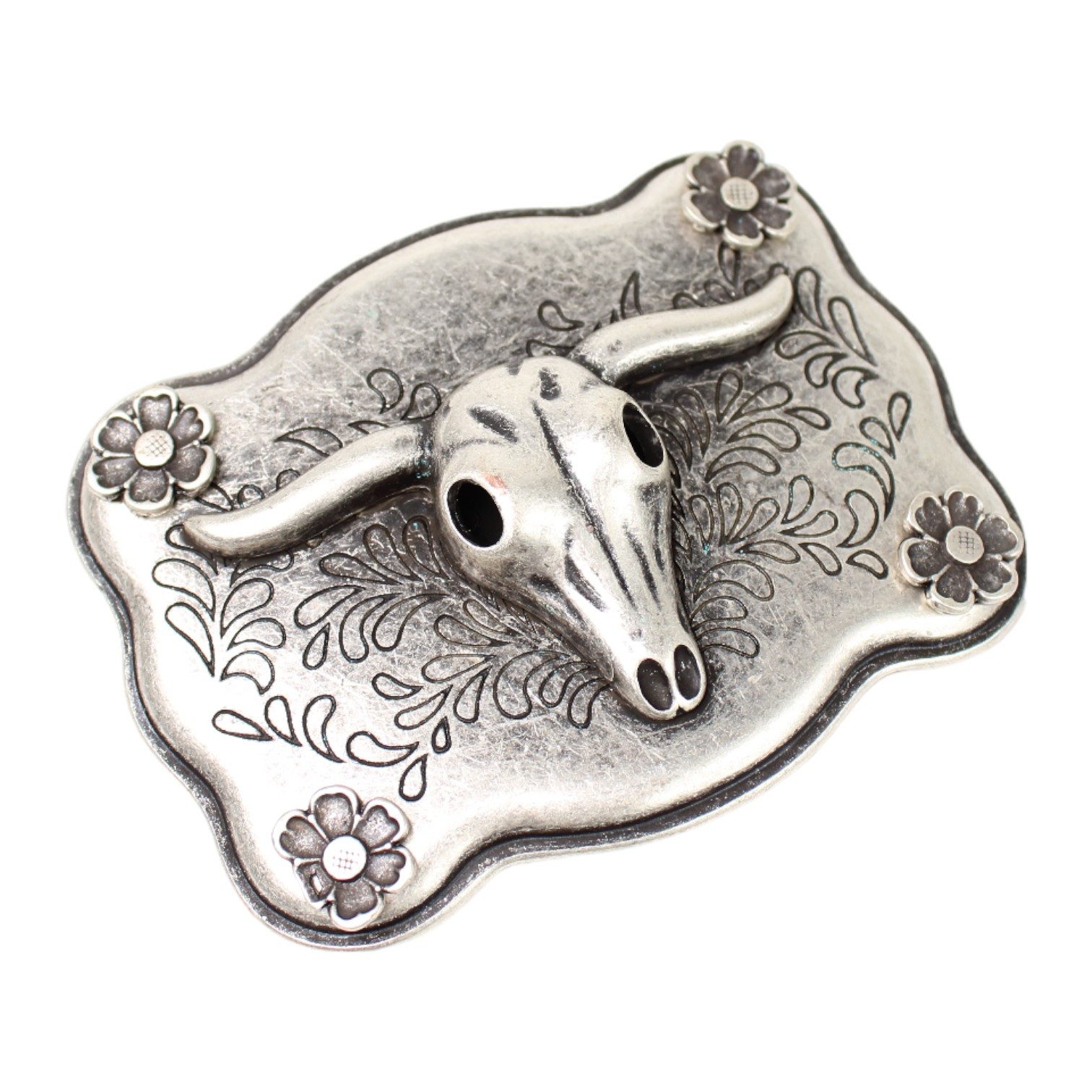 FRONHOFER Gürtelschnalle 18065 (1-St) Büffelkopf Gürtelschnalle 4 cm, Metall, Westernstil