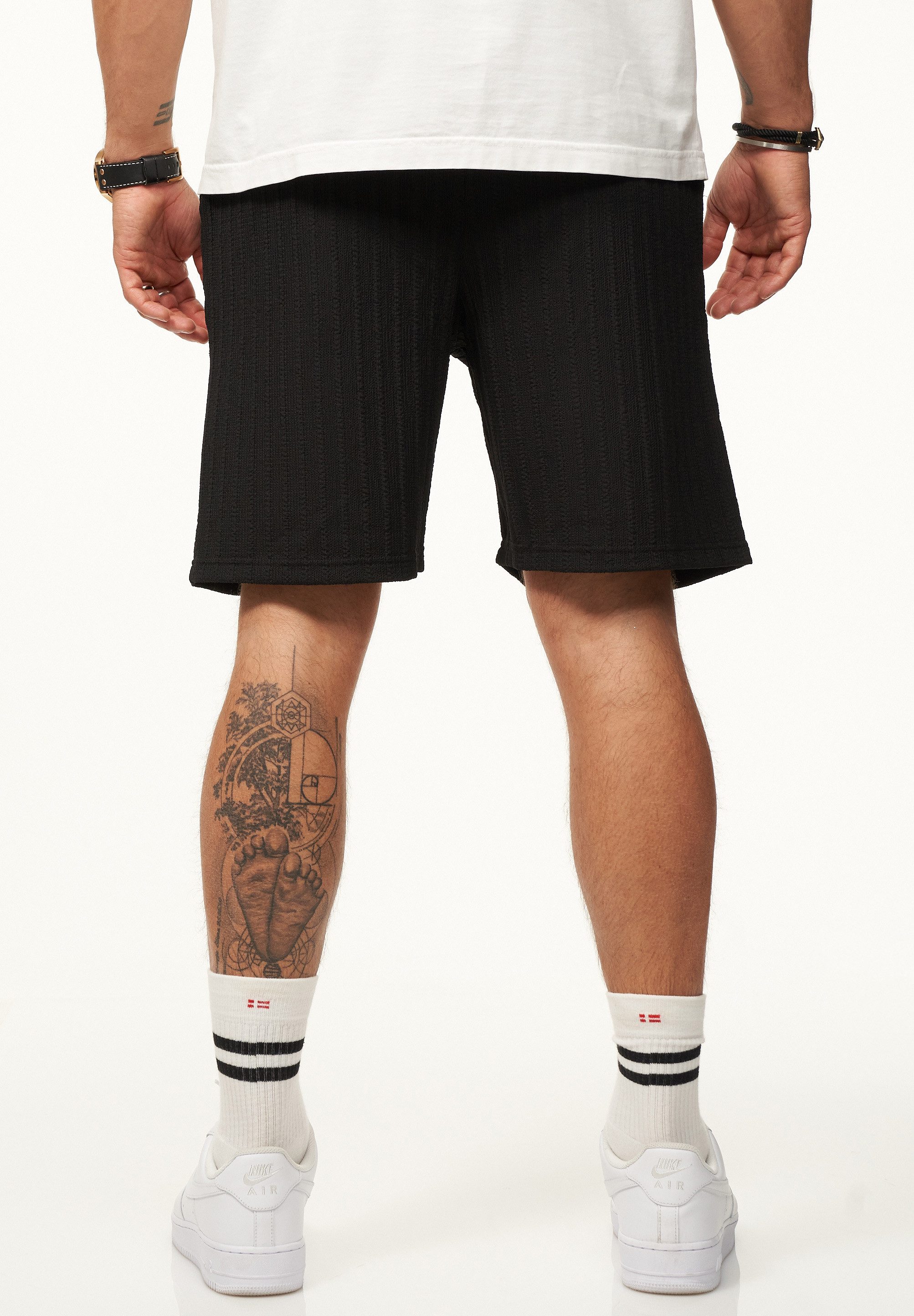 CARISMA Shorts mit Gummibund & Tunnelzug - Sommershorts mit Strick-Streifen-Muster