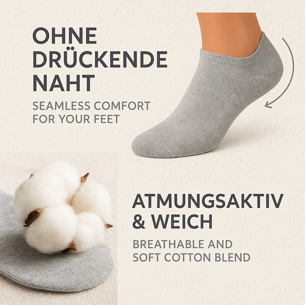 Betz Sneakersocken mit Komfortbund ohne drückende Naht Classic (Set, 10-Paar, 10 Paar) Füßlinge – Kurze Socken