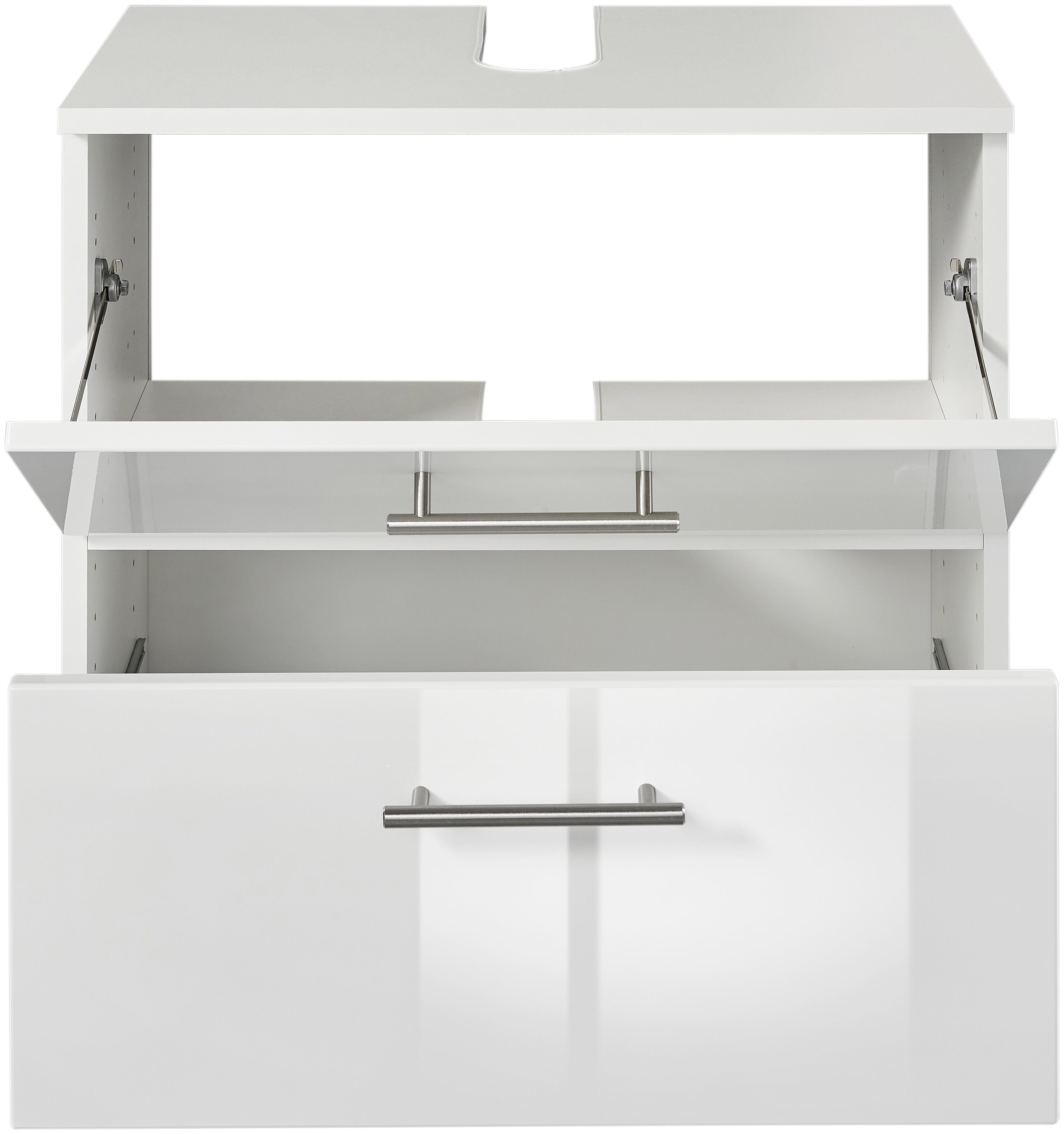 welltime Waschbeckenunterschrank Trento, verschiedene Ausführungen und Farben Badmöbel, Breite 60 cm, Beckenunterschrank auf Füßen, Made in Germany – Bild 3 von 5