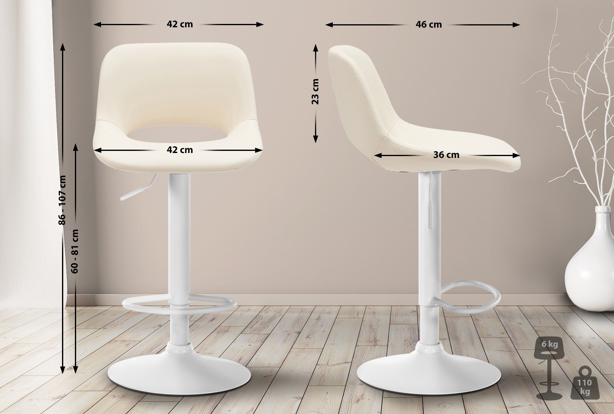 CLP Barhocker Camden (2er Set, 2 günstig online kaufen