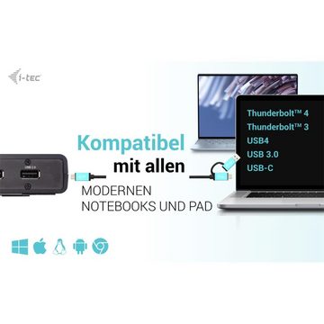 I-TEC Laptop-Dockingstation USB 3.0/USB-C/Thunderbolt Dual Display, mit Power Delivery 85W